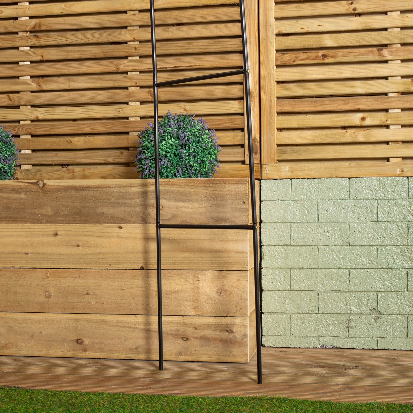 2.4m x 1.4m Black Metal Garden Arch Trellis for Climbing Plants