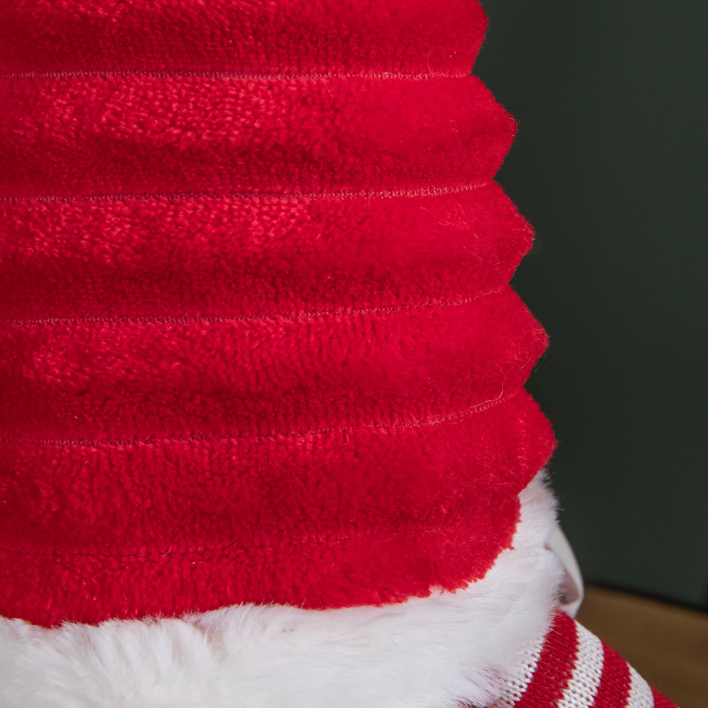 40cm Sitting Plush Christmas Gonk with Grooved Hat in Red