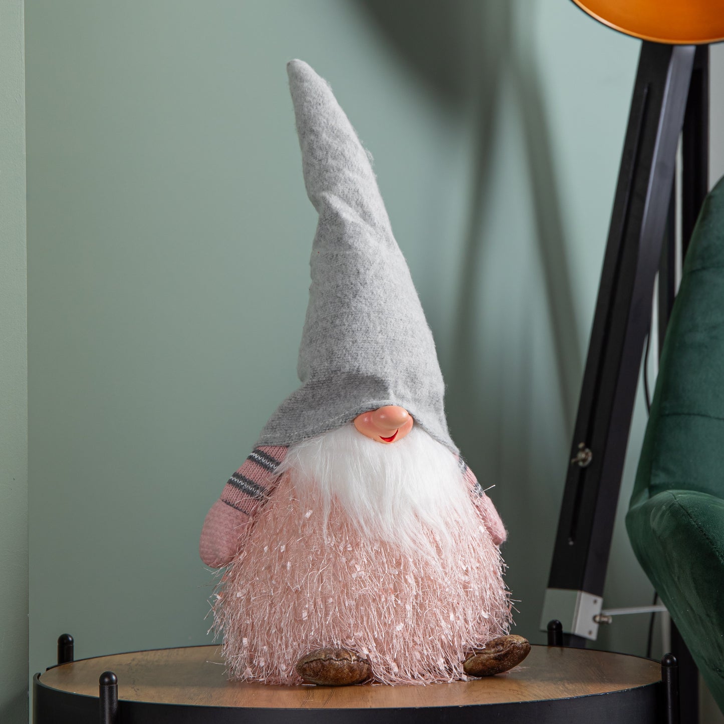  30cm Christmas Male Gonk with LED Light - Grey Hat