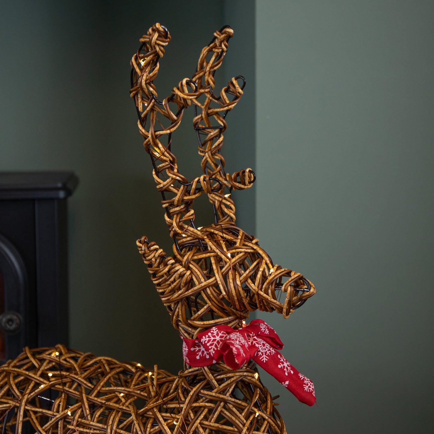 70cm Battery Operated Light up Brown Christmas Reindeer with 80 Warm White LEDs