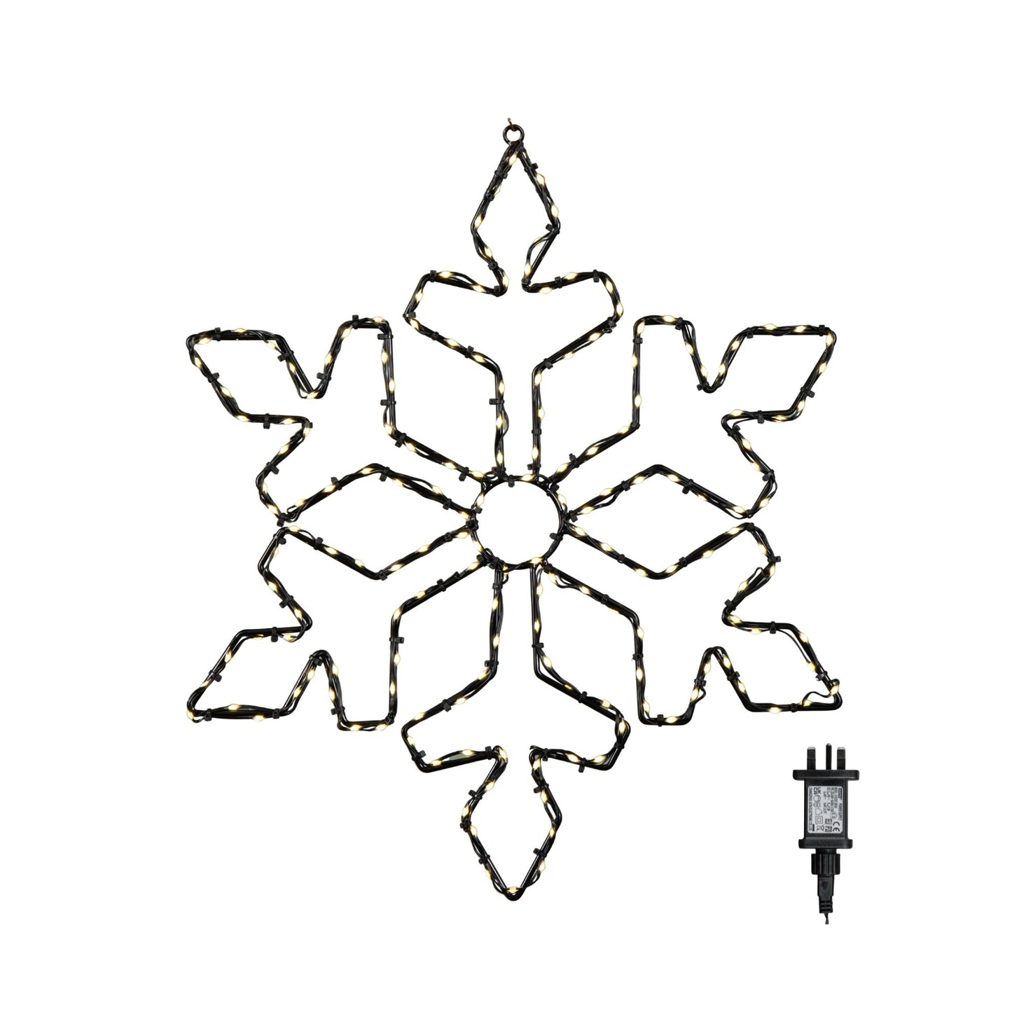 50cm x 44cm Light up FlexiBrights Christmas Snowflake with 165 Warm White LEDs