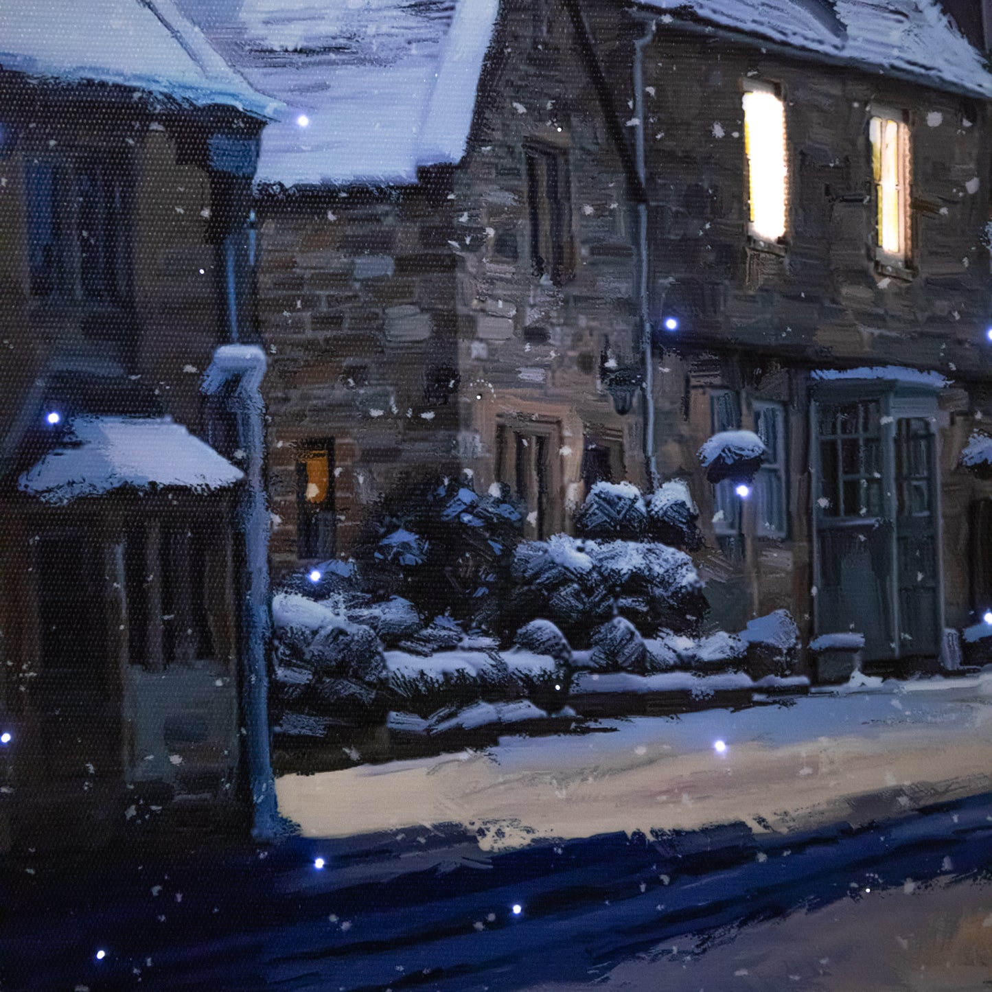 40 x 40cm Battery Operated Light up Christmas Santa & Dog Scene Wall Art with LEDs