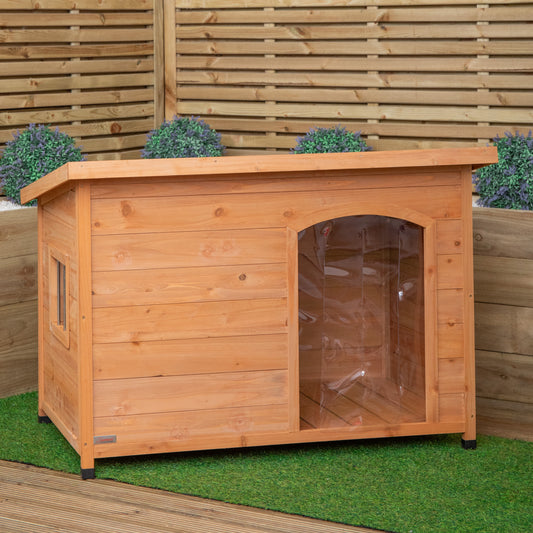82cm x 1.16m Large Outdoor Garden Wooden Dog House Kennel with Window
