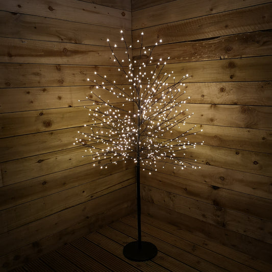 Factory Seconds: 1.5m 5ft Outdoor Black Micro Dot Christmas Blossom Tree with 580 Warm White LED
