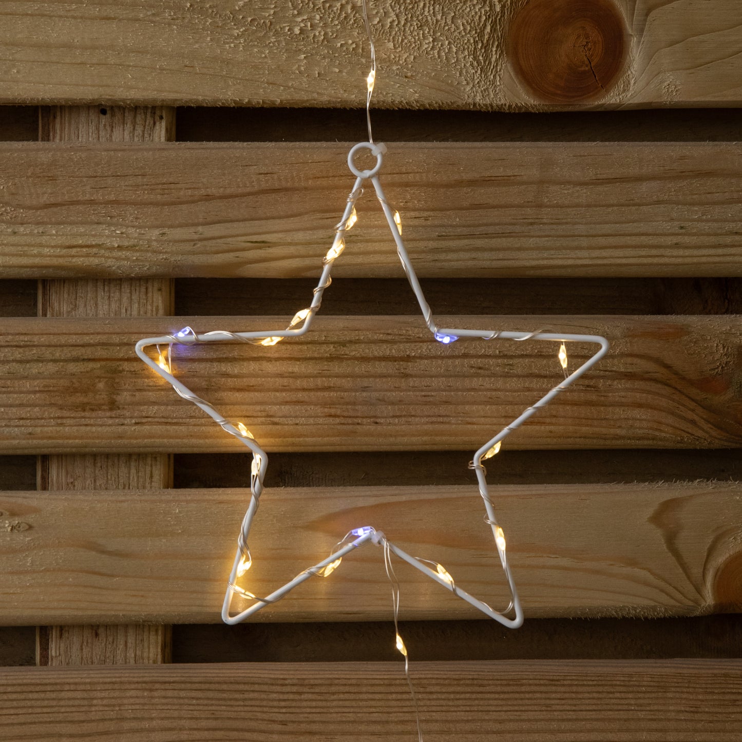 1.3m x 1.2m Light up Twinkling Star Christmas Curtain Light with White Mix LEDs