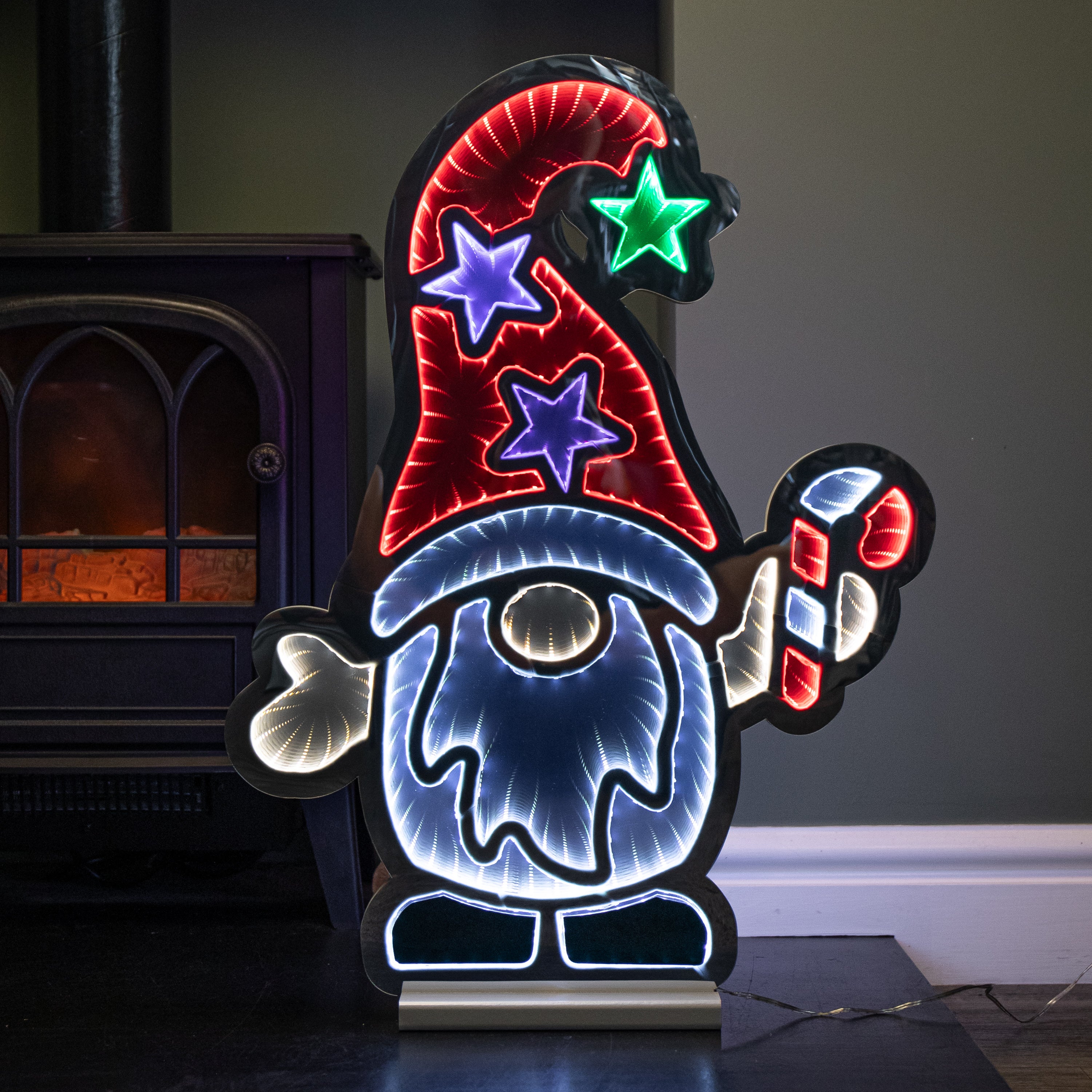 60cm Light up Christmas Gonk with Candy Cane Infinity Decoration with LEDs