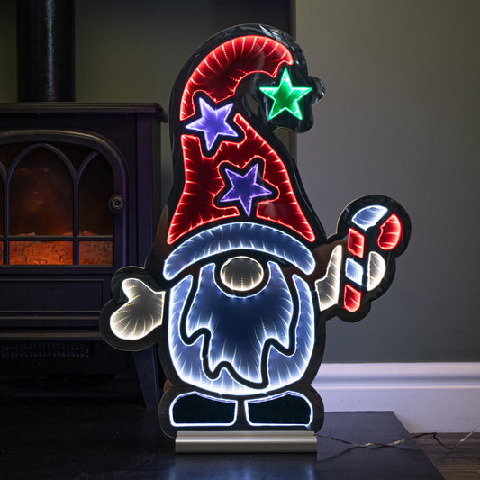 60cm Light up Christmas Gonk with Candy Cane Infinity Decoration with LEDs
