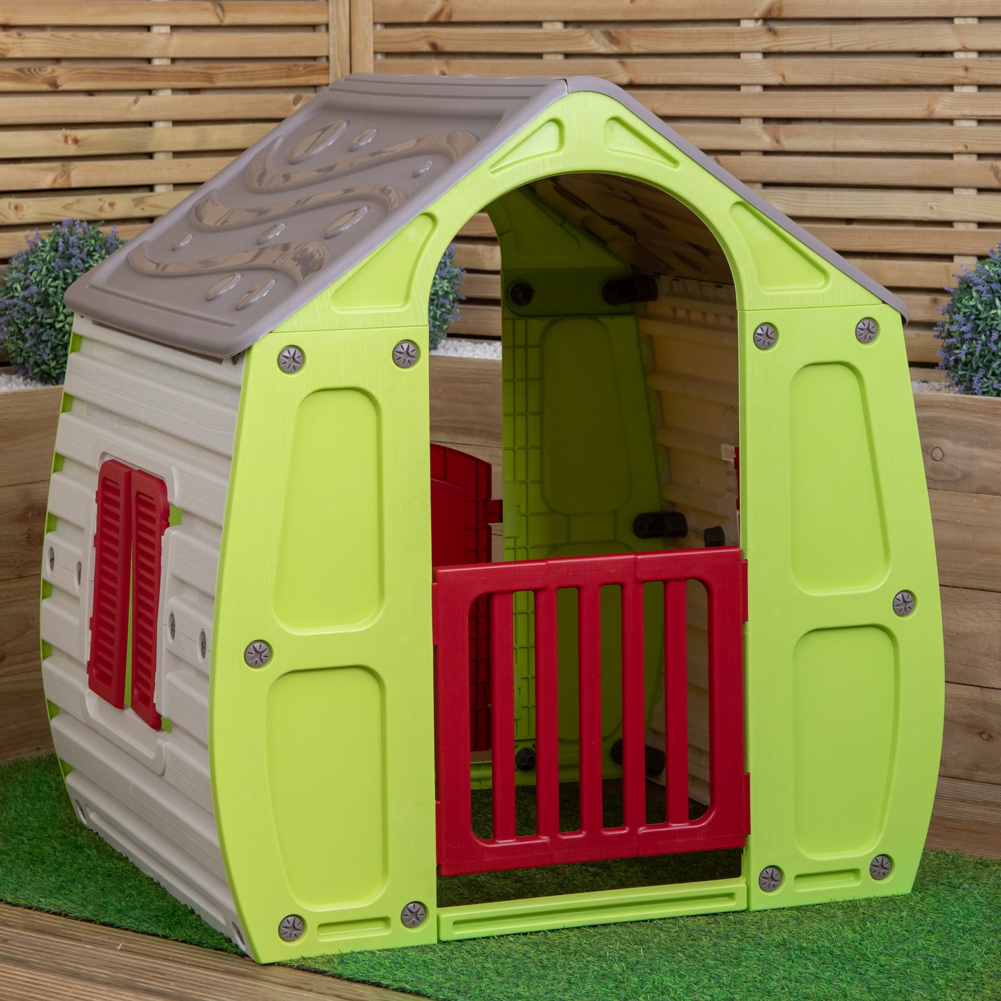 1.09m Green & White Plastic Magical Forest Wendy Playhouse