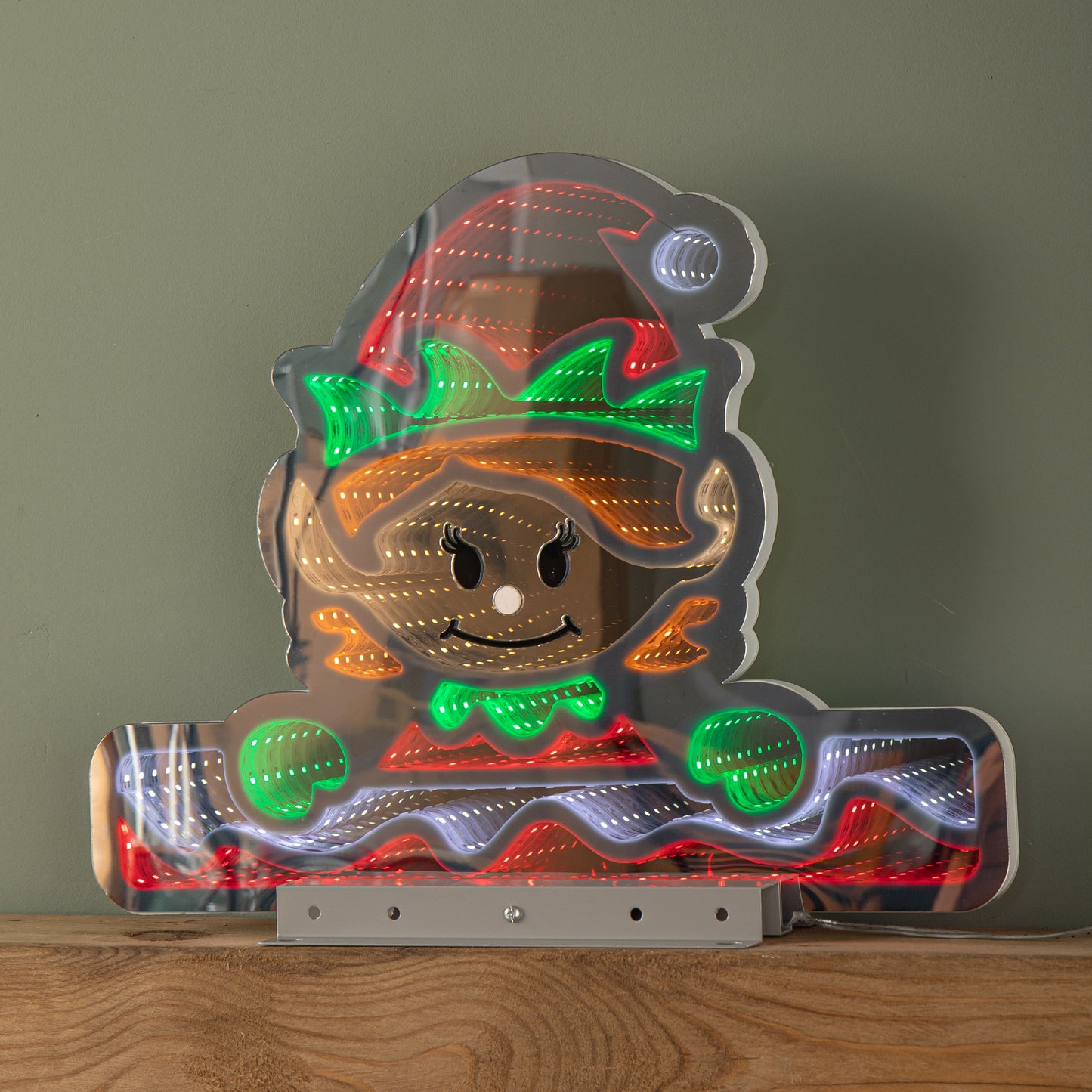 40cm Light up Christmas Elf Girl Infinity Decoration with LEDs