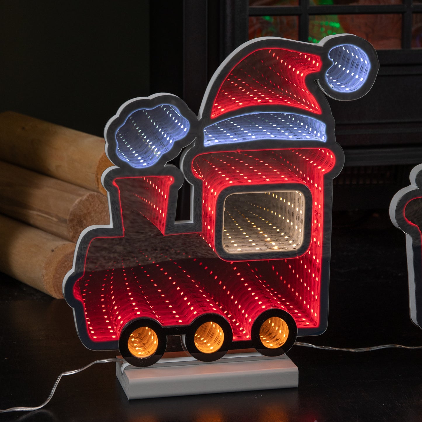 70cm Light up Infinity Christmas Train with 2 Carriages and Multi-Coloured LEDs