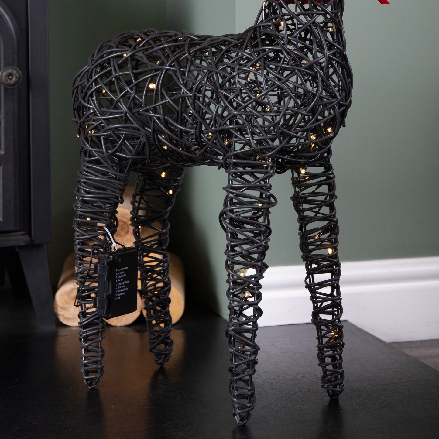 90cm Battery Operated Light up Brown Christmas Reindeer with 100 Warm White LEDs