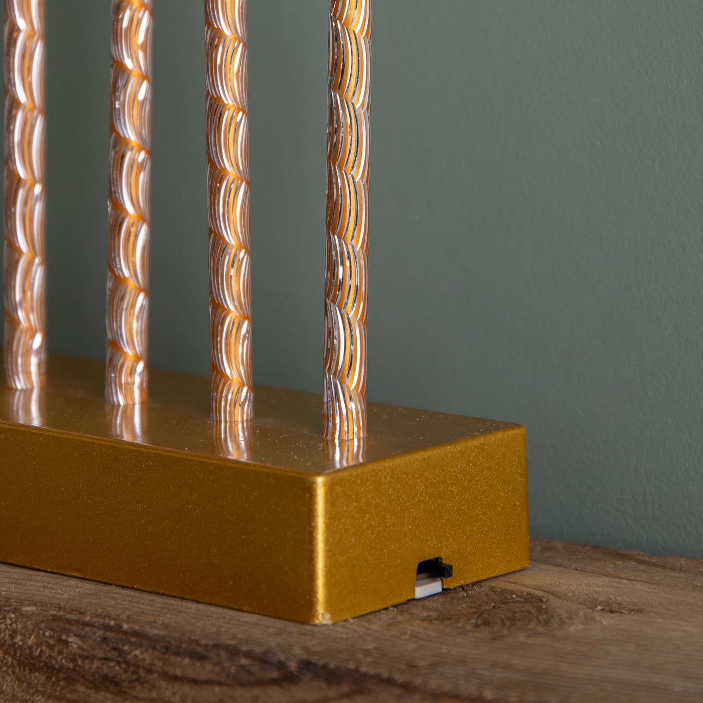 26cm Battery Operated Gold Light up Christmas Candle Bridge with 9 Warm White LEDs