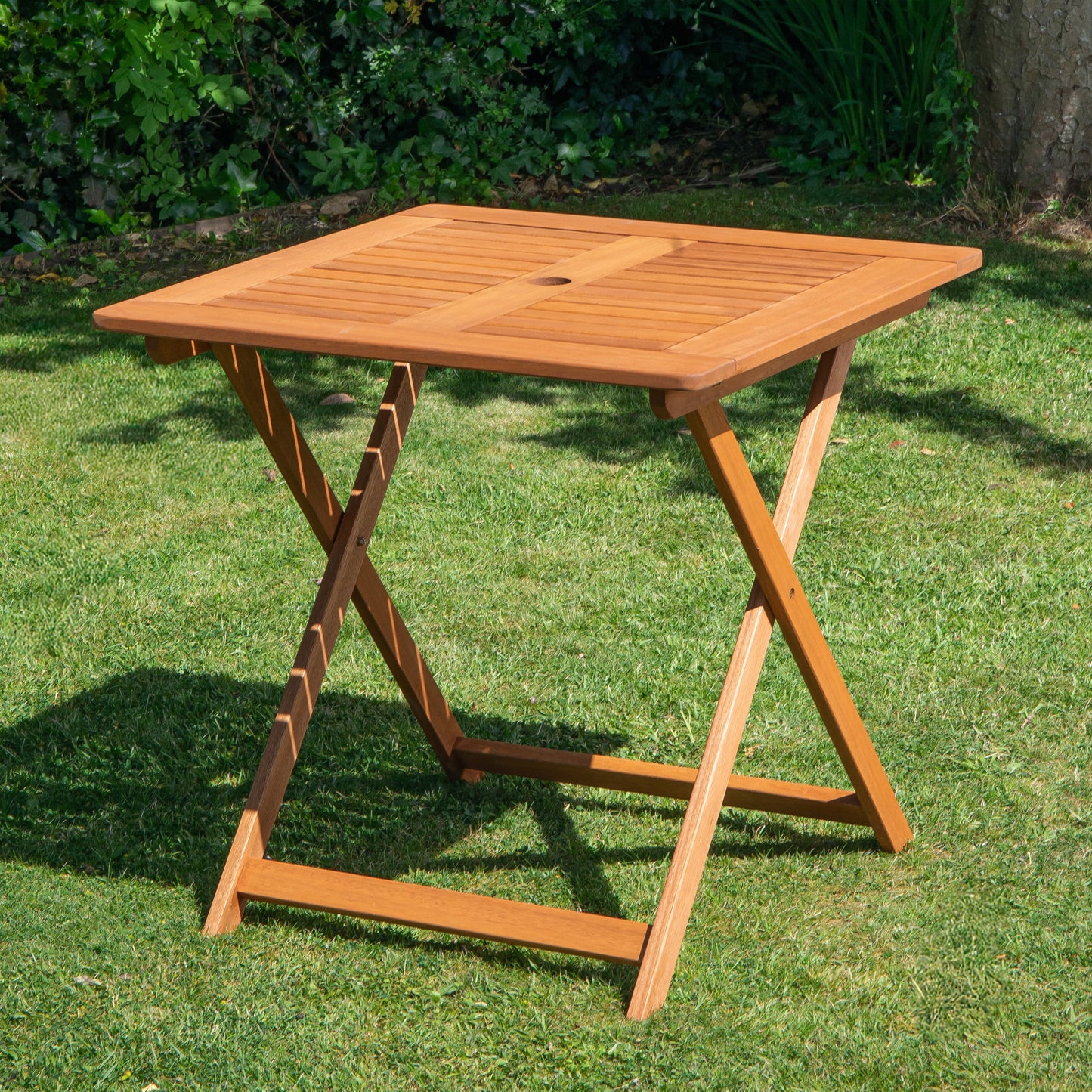 Outdoor 2 Person Folding Square Wooden Garden Dining Table Chairs Set