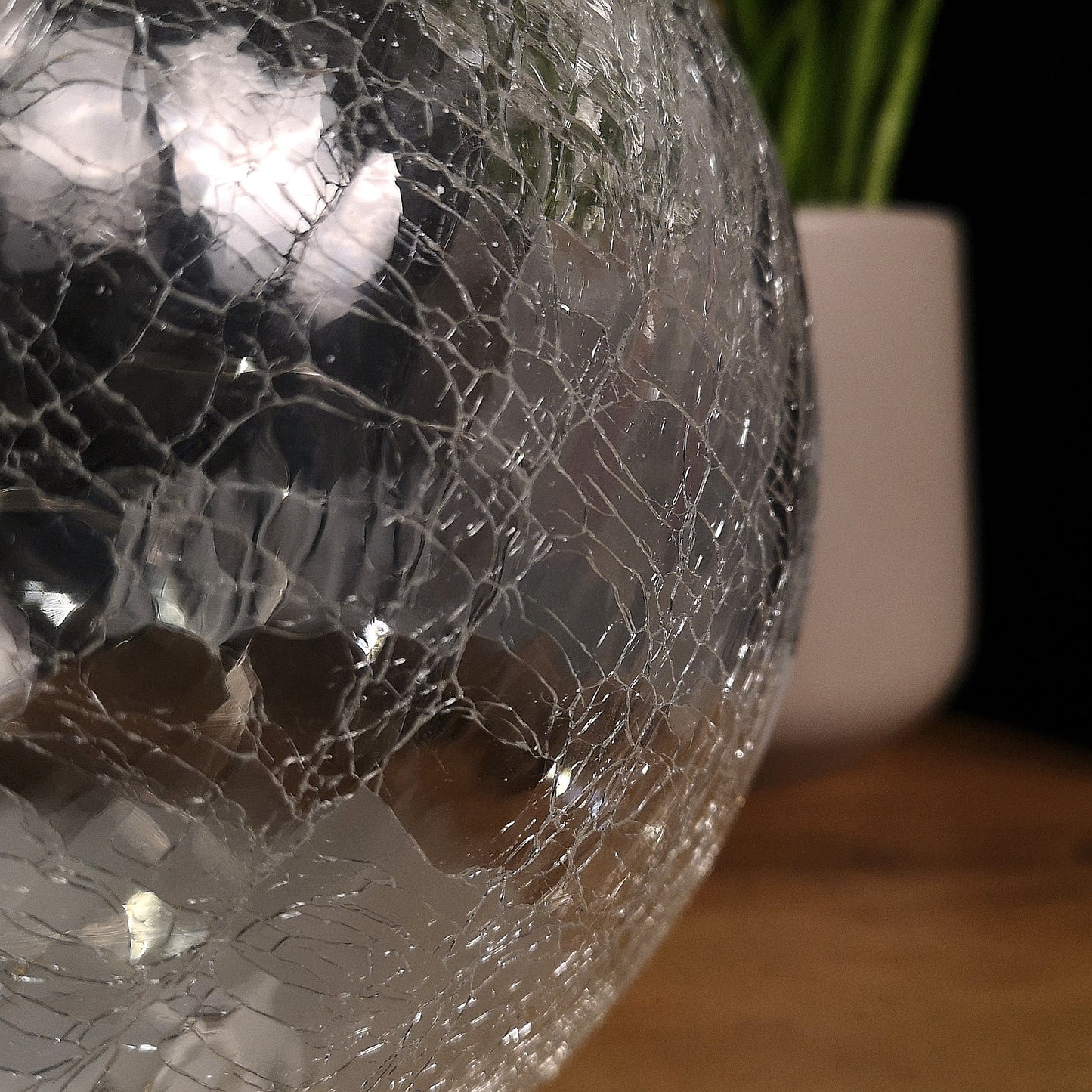 20cm Battery Operated Warm White LED Crackle Effect Ball Christmas Decoration with Postbox