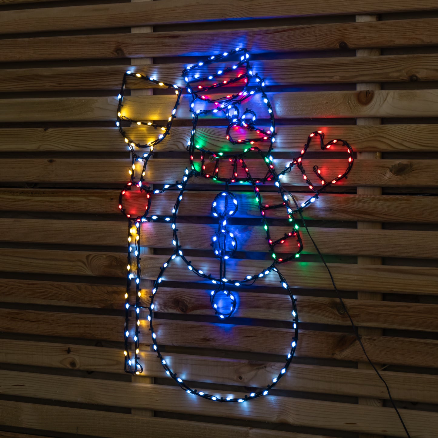 59cm x 45cm Light up FlexiBrights Christmas Snowman Silhouette with 238 Multi-Coloured LEDs