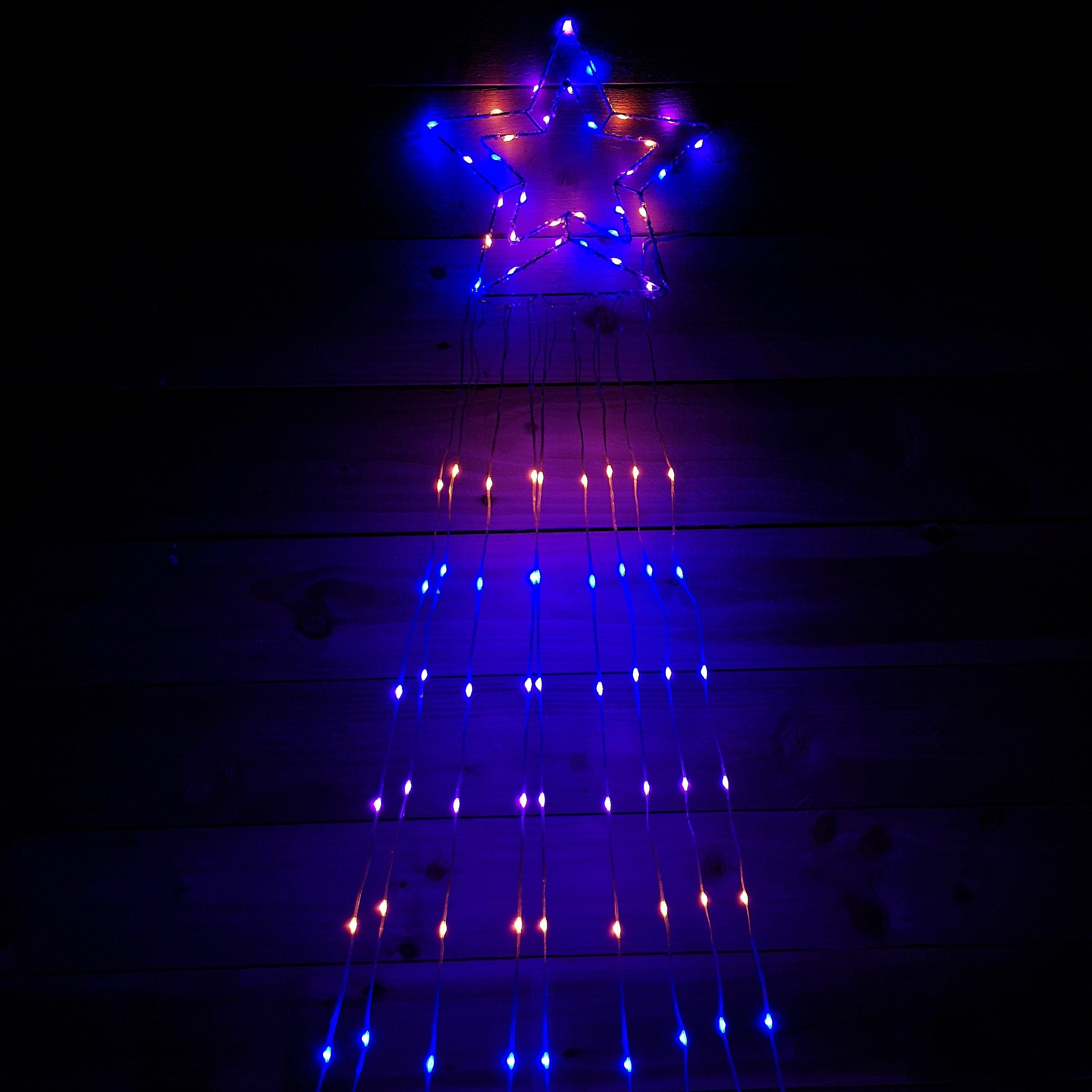 2.1m Multi Action Rainbow LED Shooting Star Light Christmas Decoration with 191 LEDs