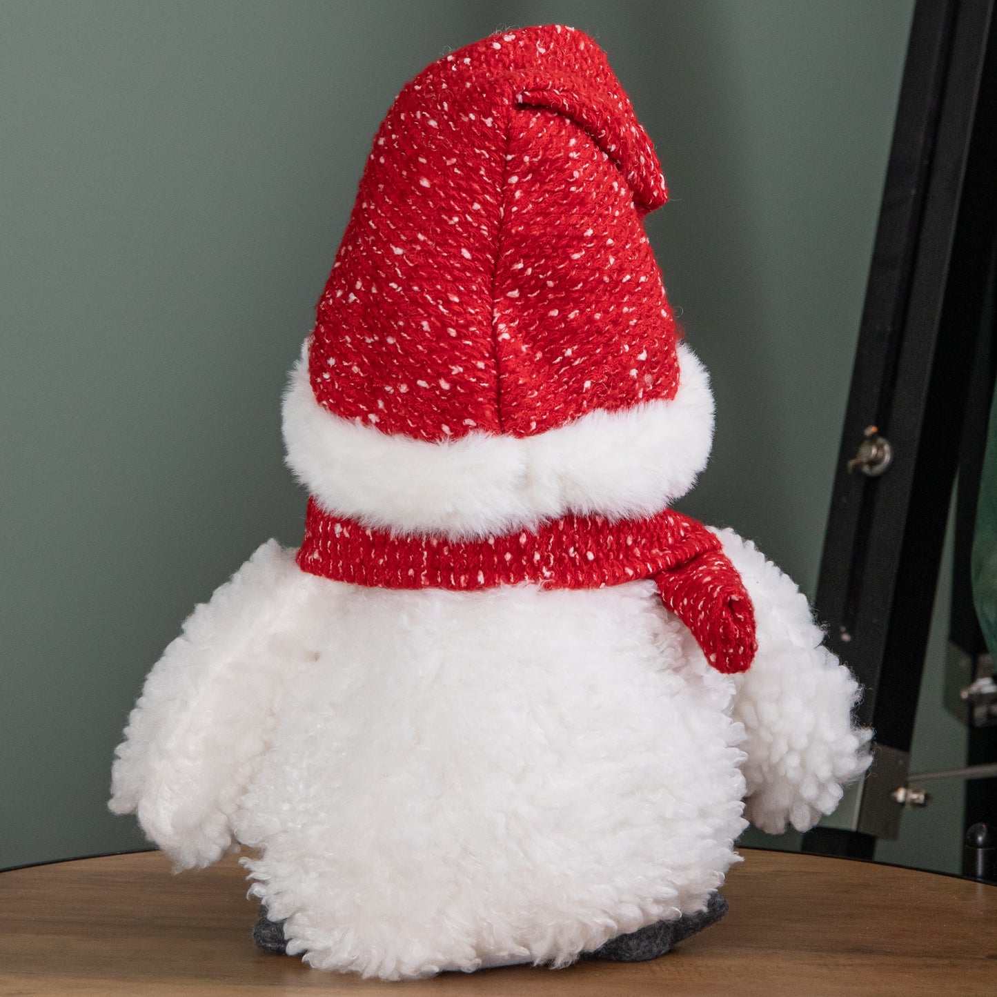 30cm Plush Christmas Goggle Owl Decoration with Santa Hat