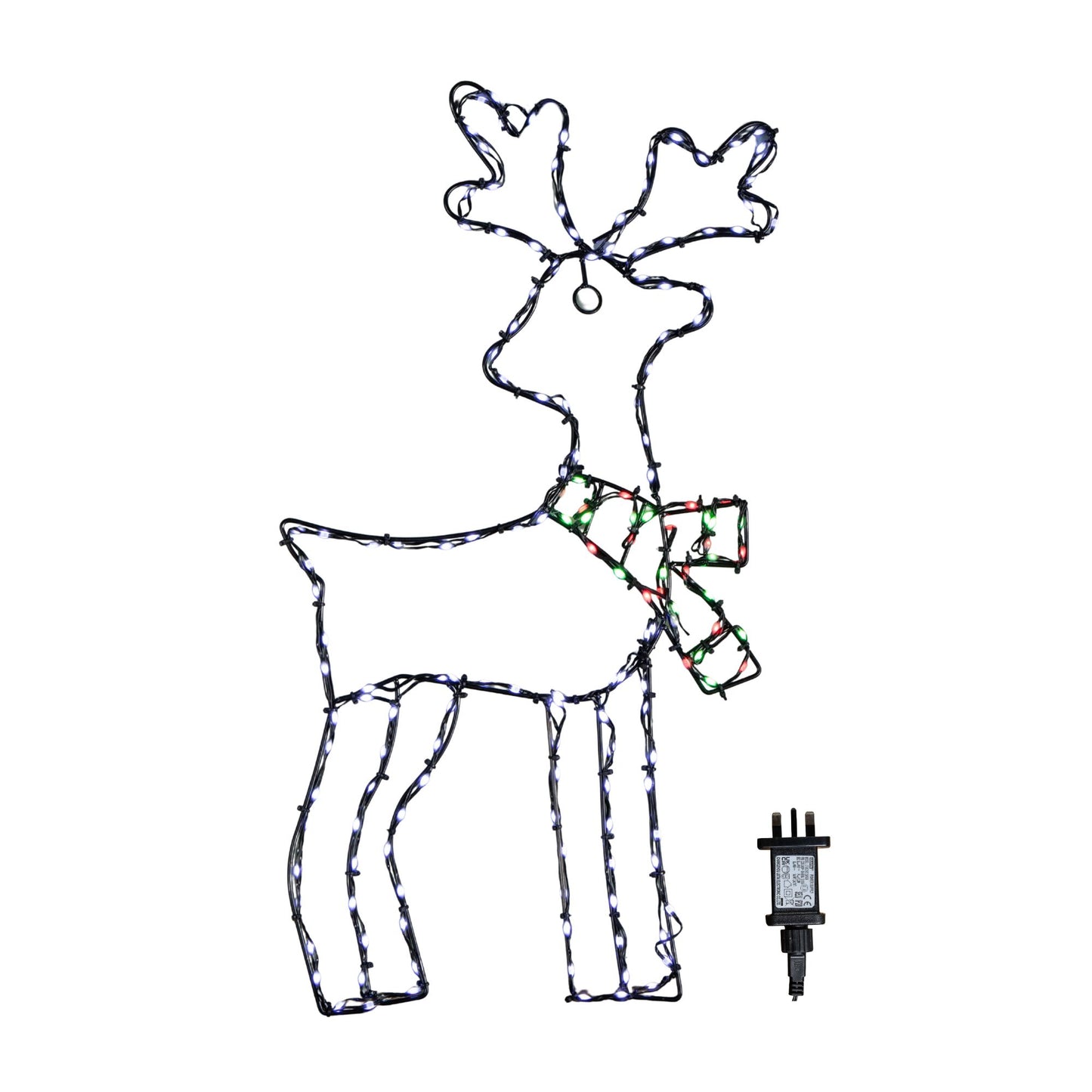 60cm x 33cm Light up FlexiBrights Reindeer Snowman with 164 Multi-Coloured LEDs