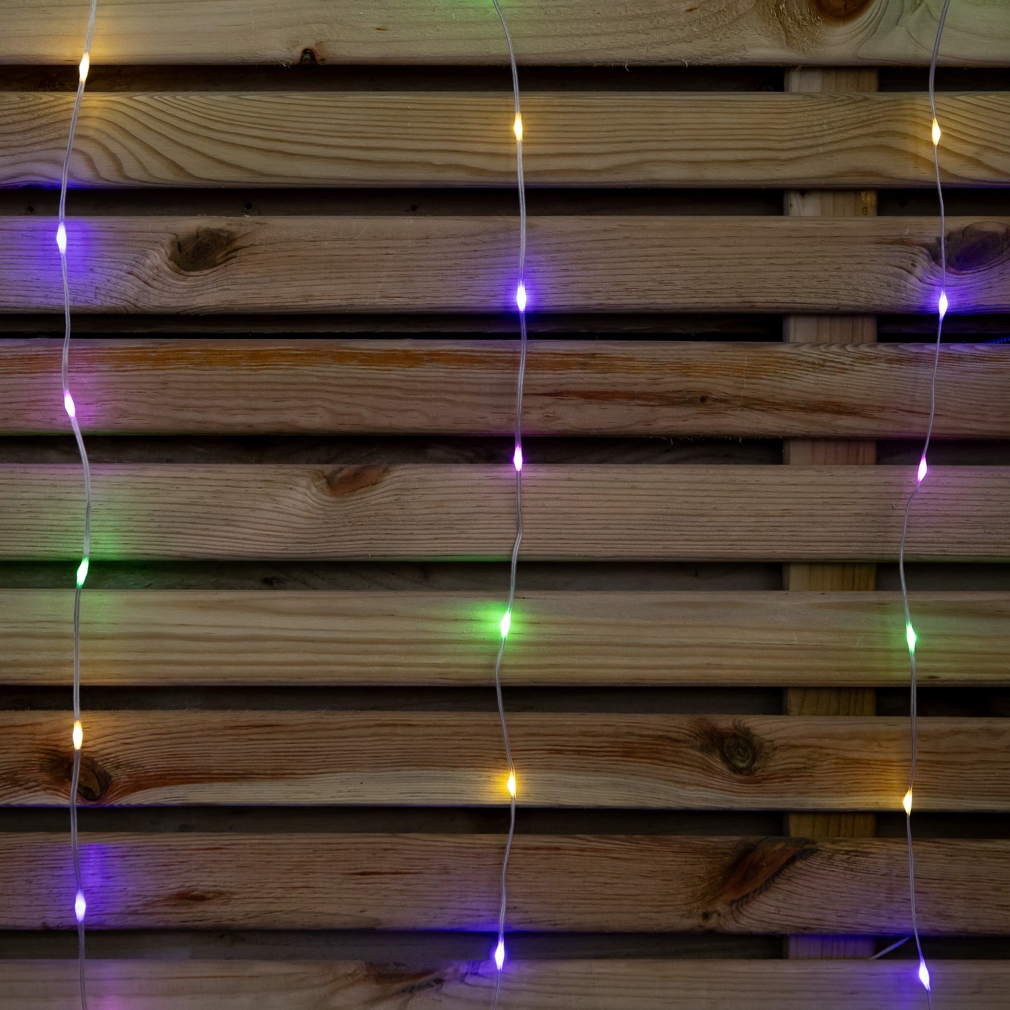 2.1m Light up Christmas Curtain Party Lights with 280 Multi-Coloured LEDs