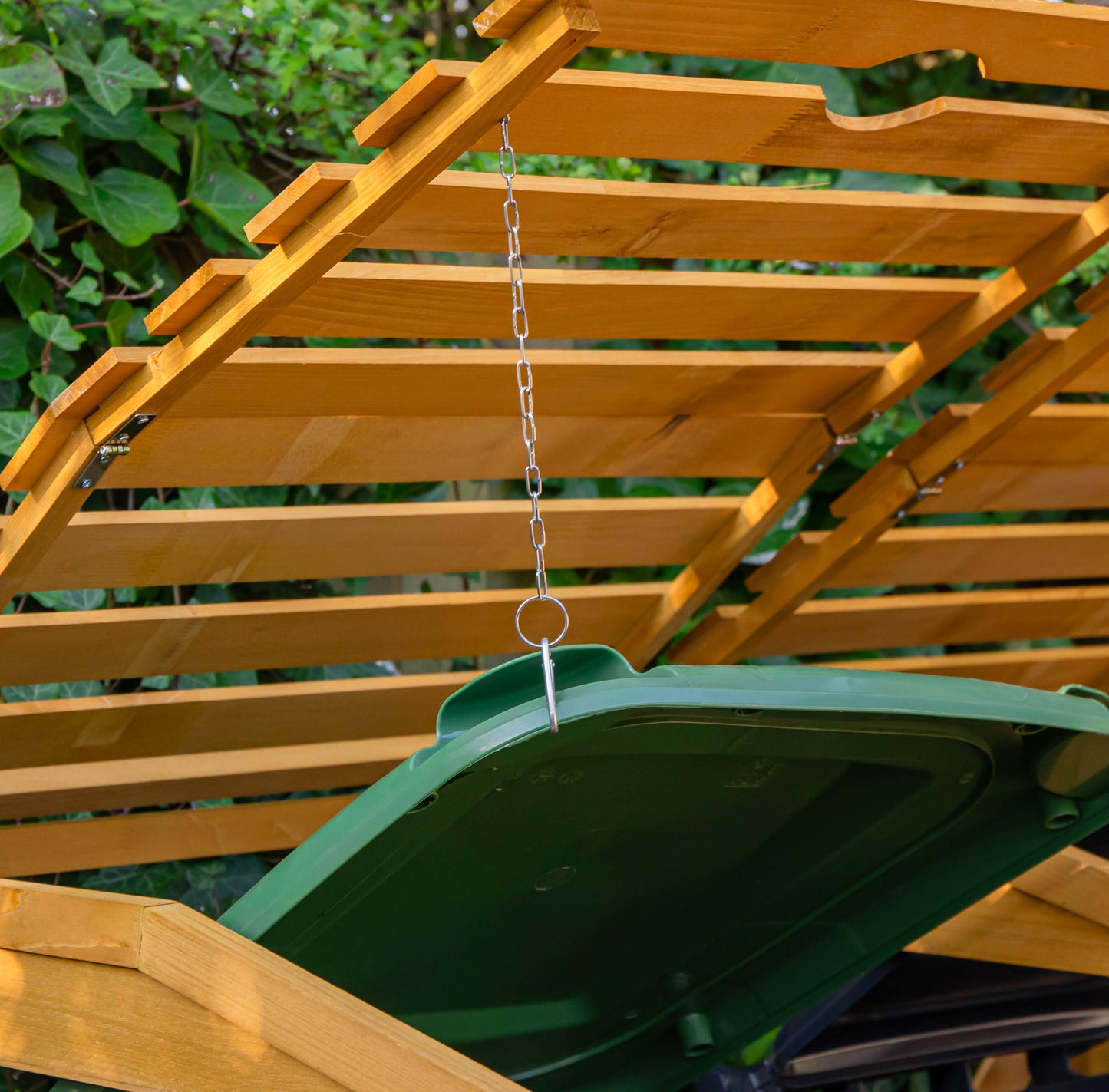 1.33m x 1.25m Large Wooden Outdoor Garden Double Wheelie Bin Store Storage for 2 Bins