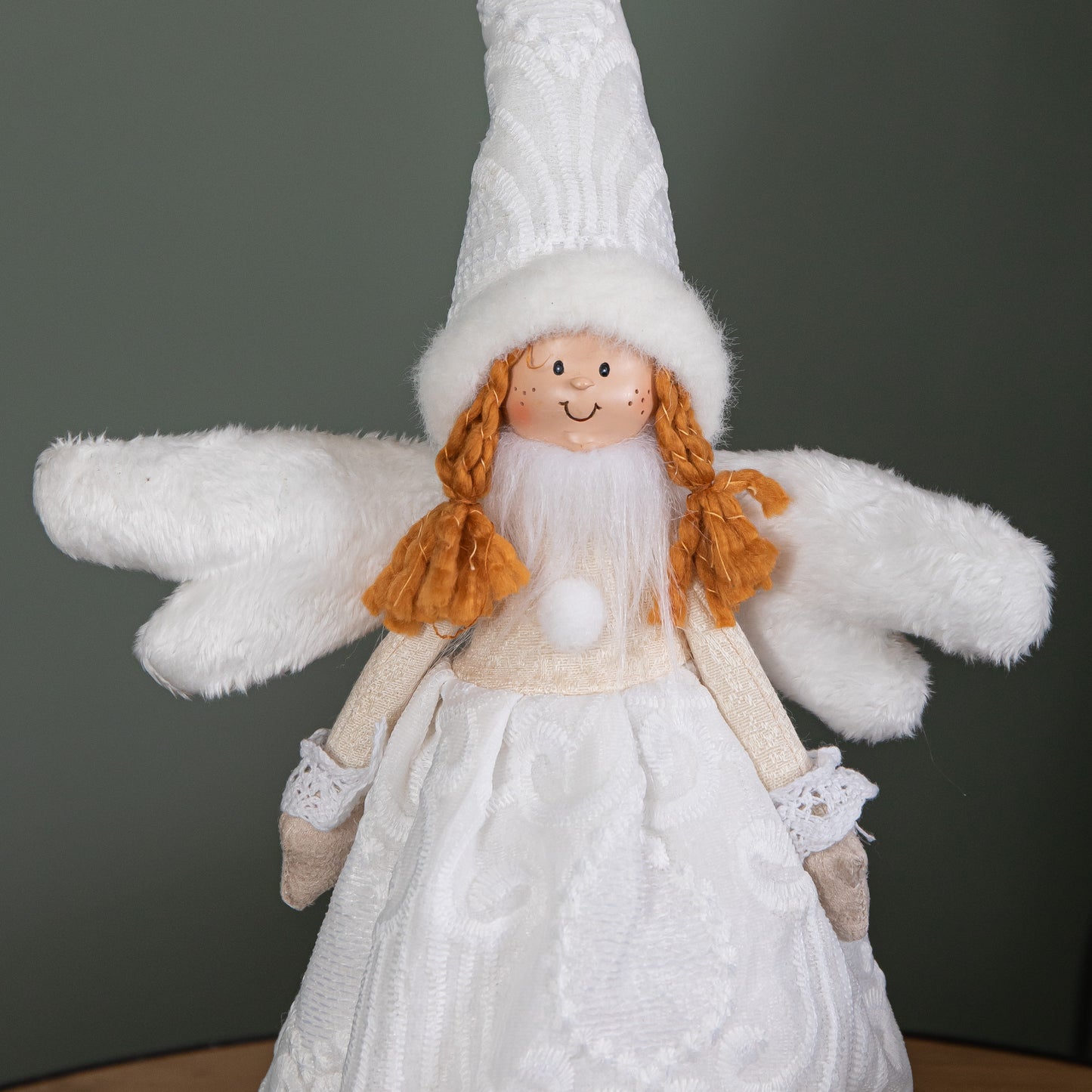 35cm Christmas Tree Topper Angel Decoration in White