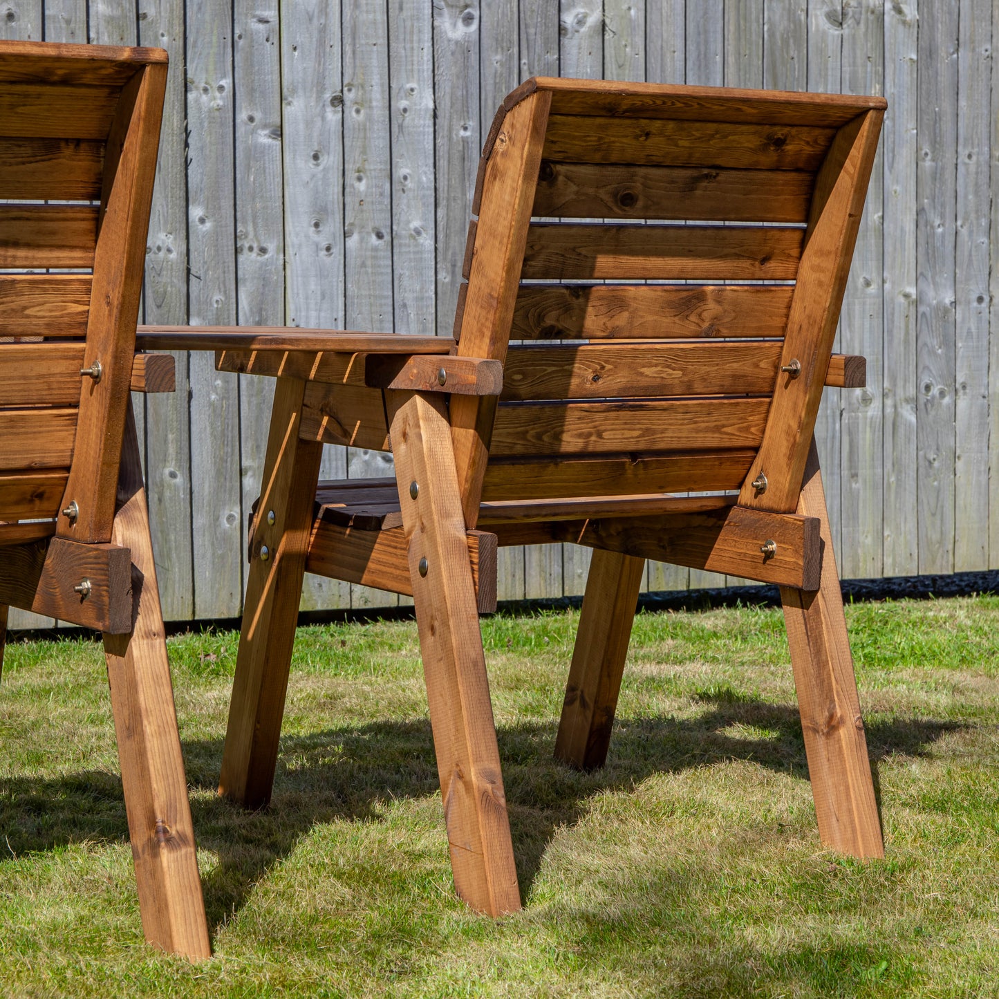 Charles Taylor Hand Made 2 Seater Chunky Rustic Wooden Garden Furniture Companion / Love Seat