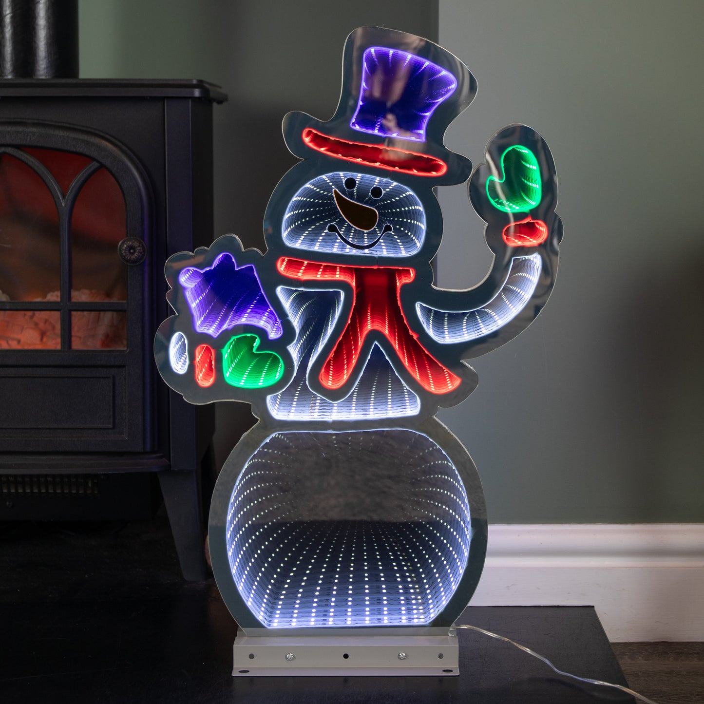 56cm LED Infinity Light Snowman Waving
