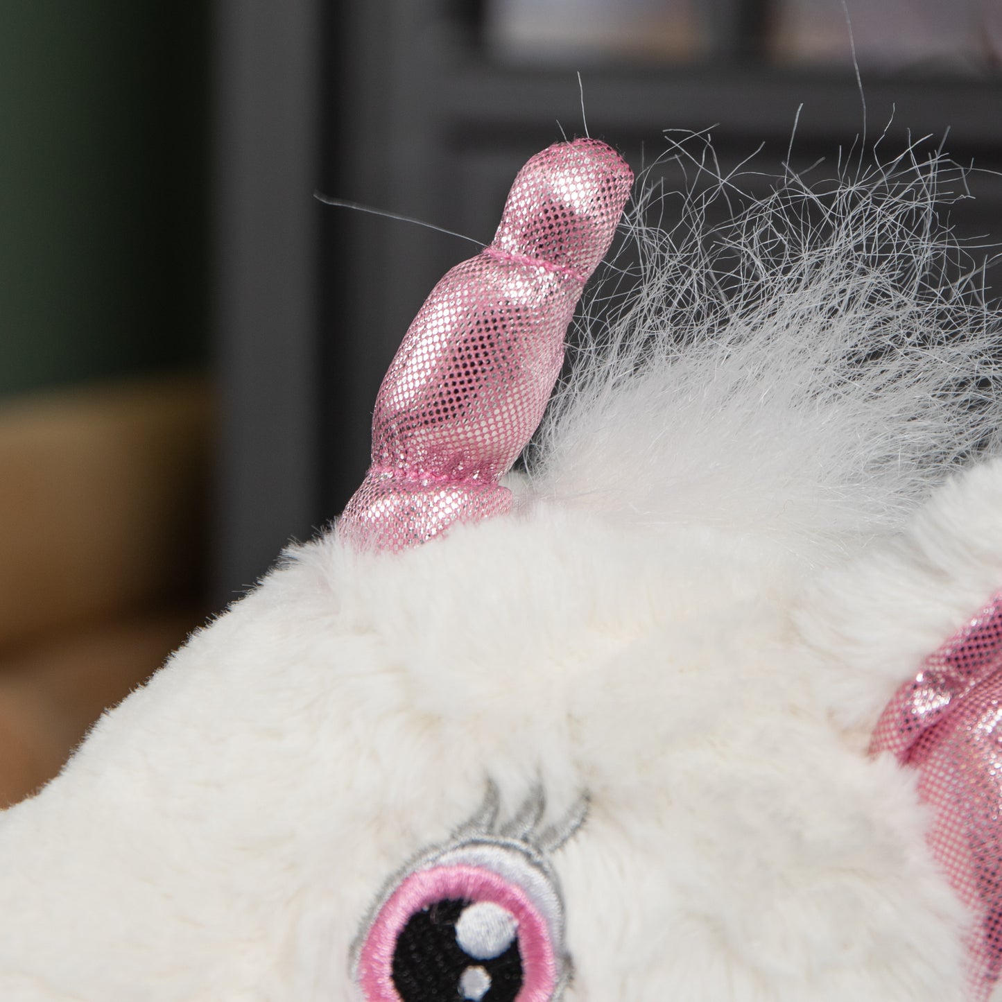 24cm Plush White Unicorn with Sparkly Pink Horn and Hooves