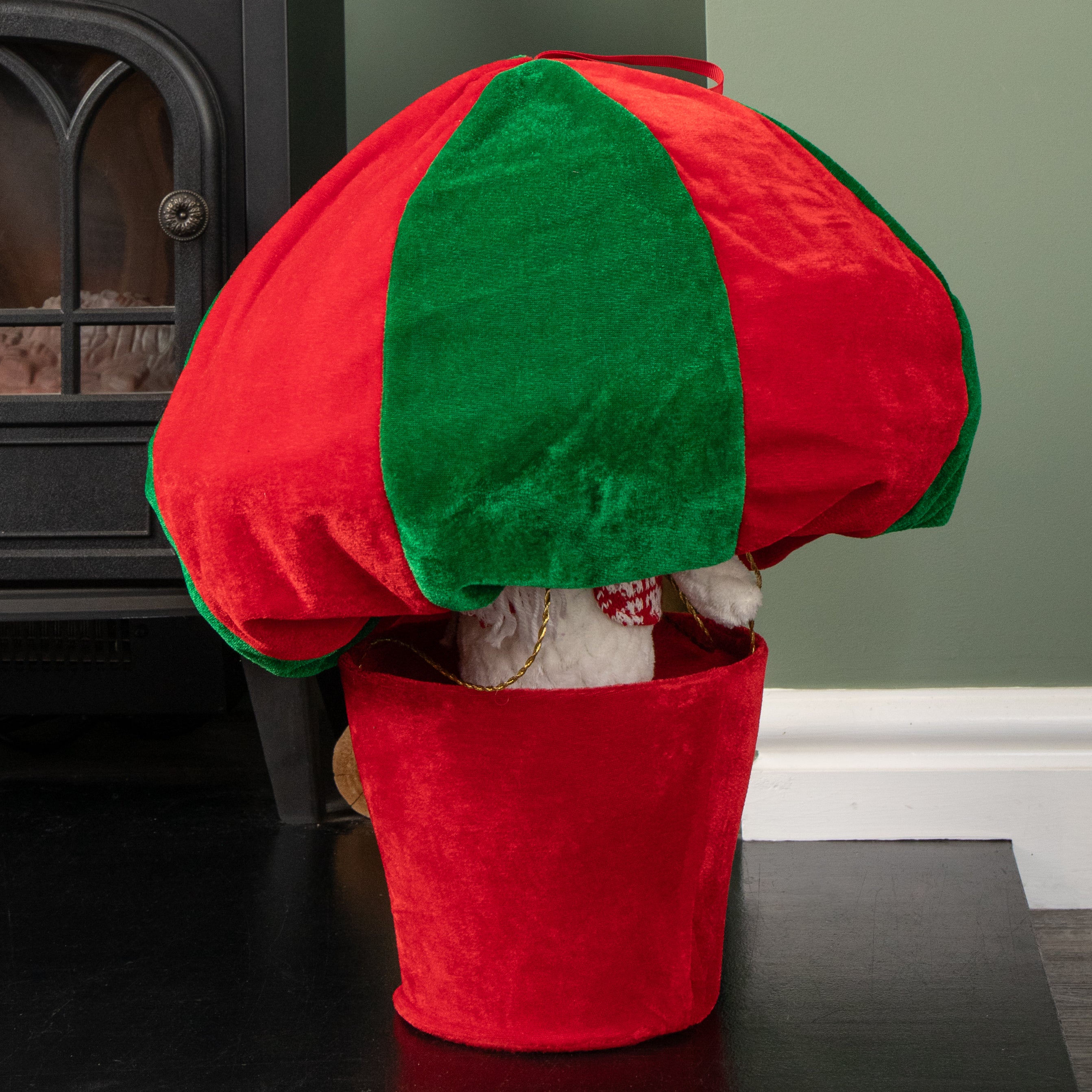 1m Tall Plush Snowman Christmas Hot Air Balloon with Extension