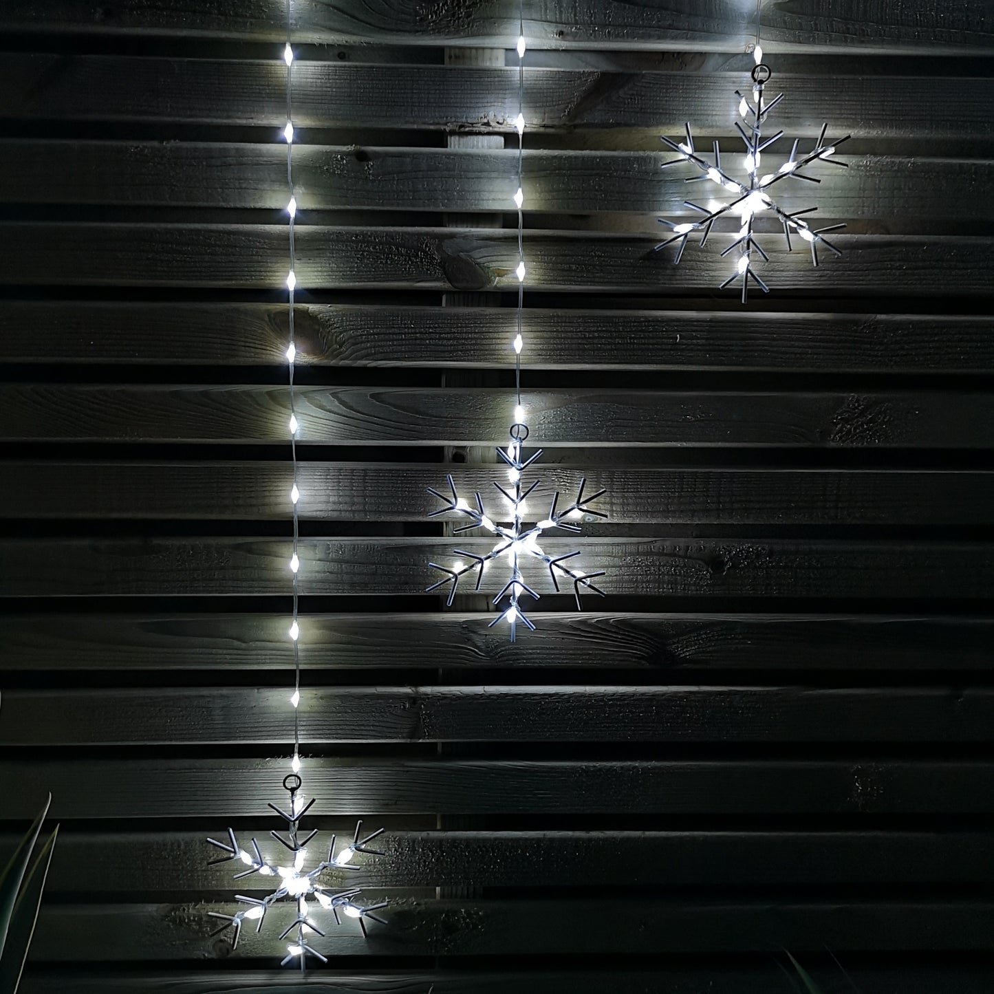 1.2m LED Snowflake Curtain Lights Christmas Decorations in Cool White