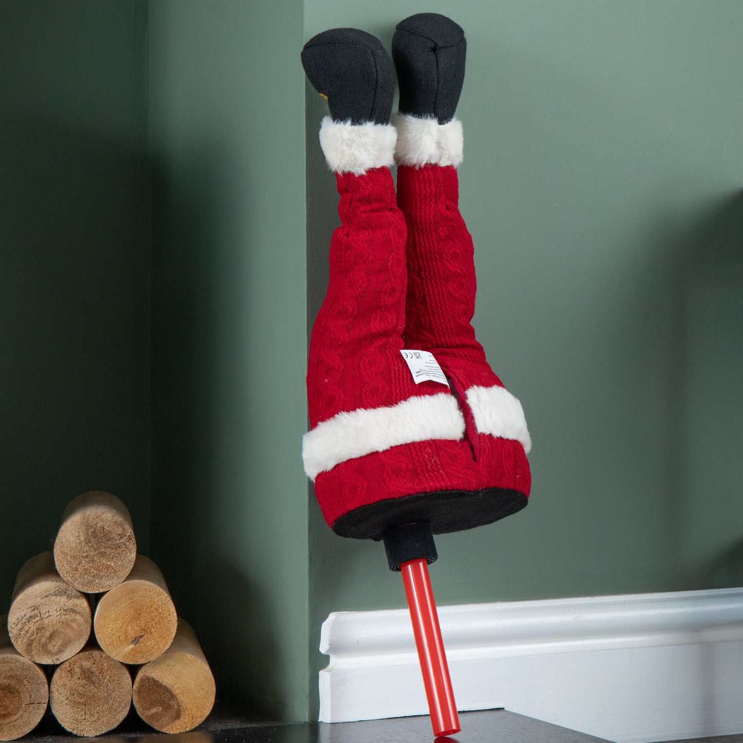 55cm Battery Operated Soft Animated Santa Kicking Legs Christmas Decoration