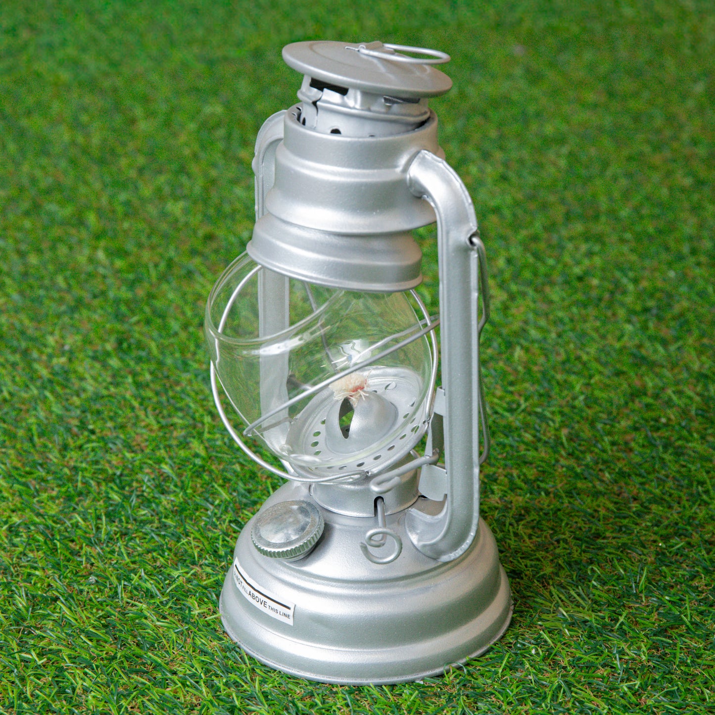 25cm Silver Paraffin Hurricane Lantern Camping Light