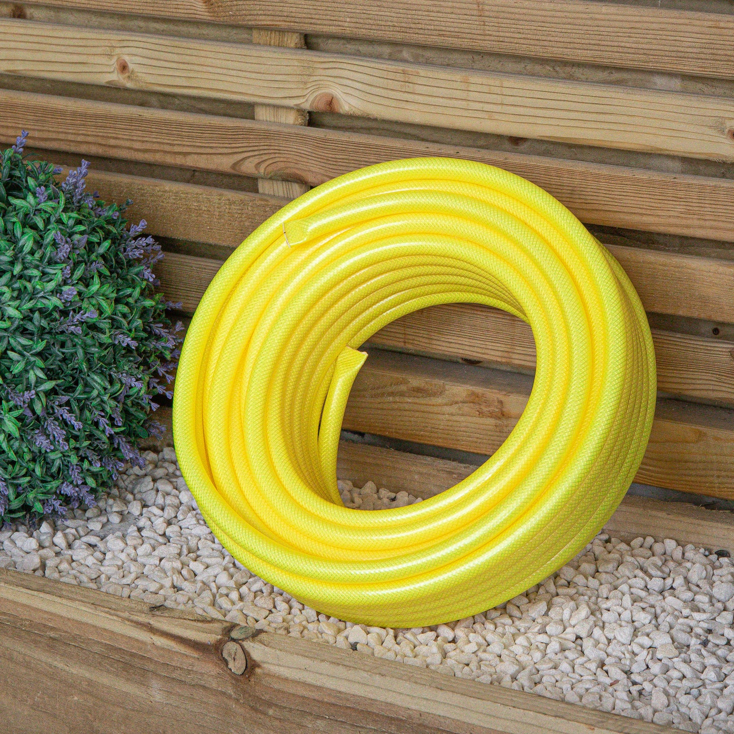 25m Yellow Reinforced Kink Resistant Garden Hose Pipe with Connectors 