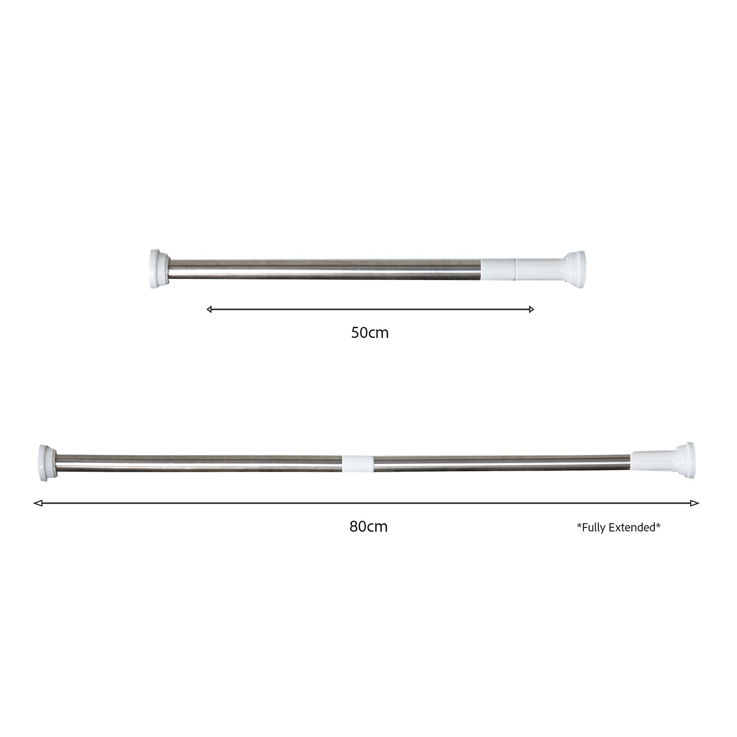 50-80cm Small Adjustable Window or Door Display Tension Rod 