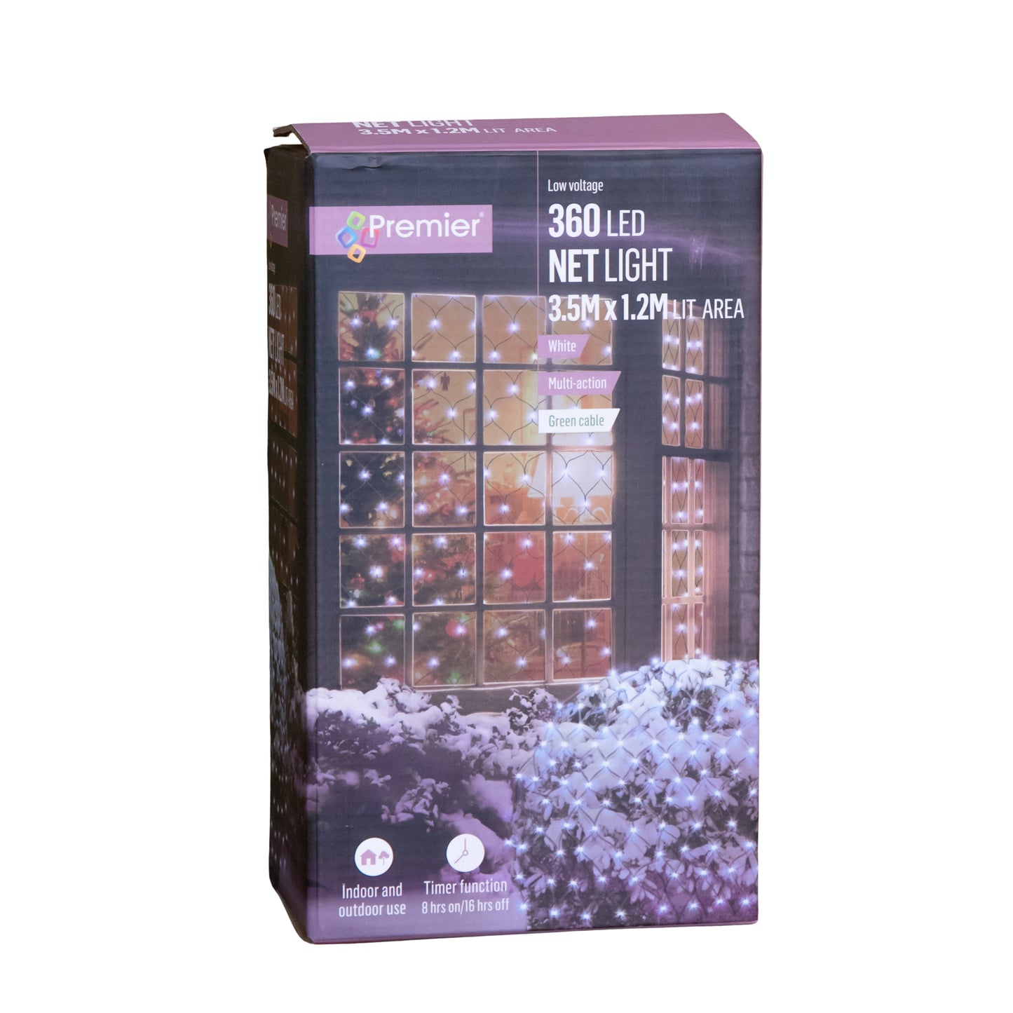3.5m x 1.2m Christmas Window Net Lights with Multi-Action Cool White LEDs