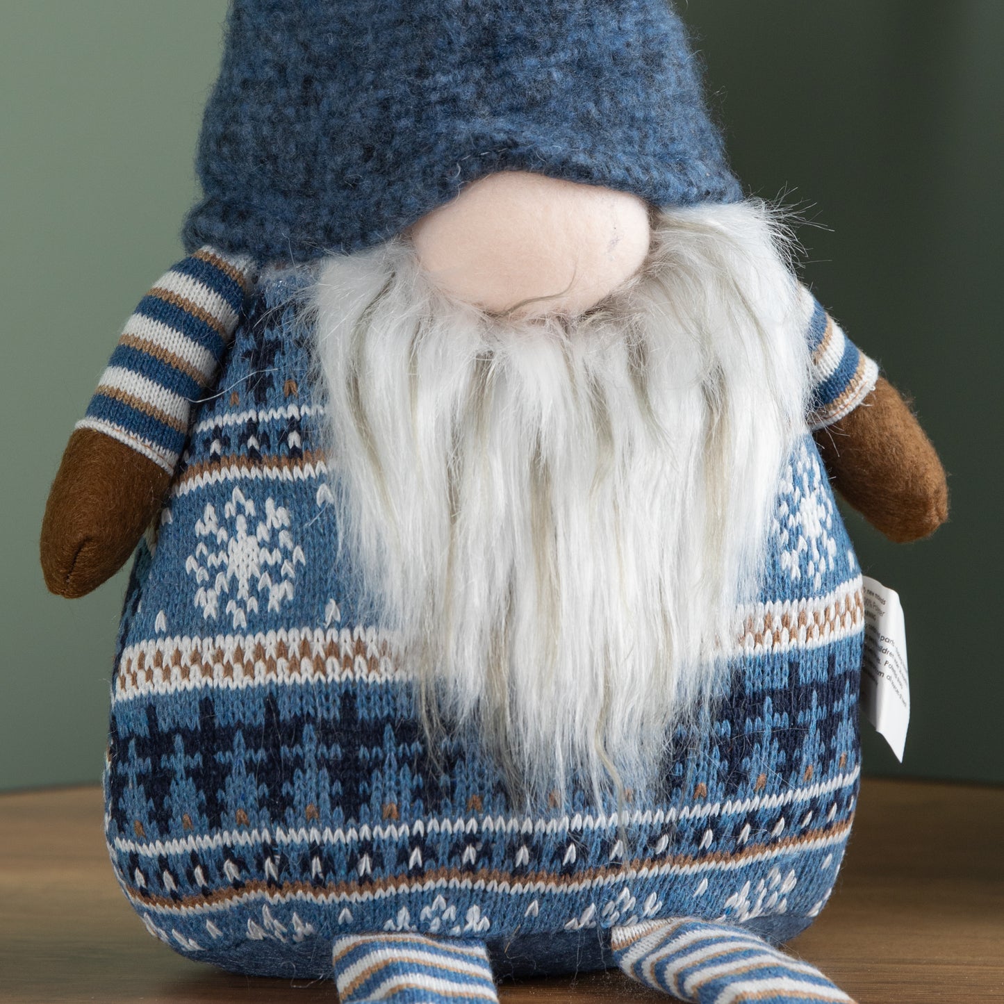 48cm Tall Christmas Gnome Gonk Nordic Decoration Blue Body Hat Bell Dangly Legs