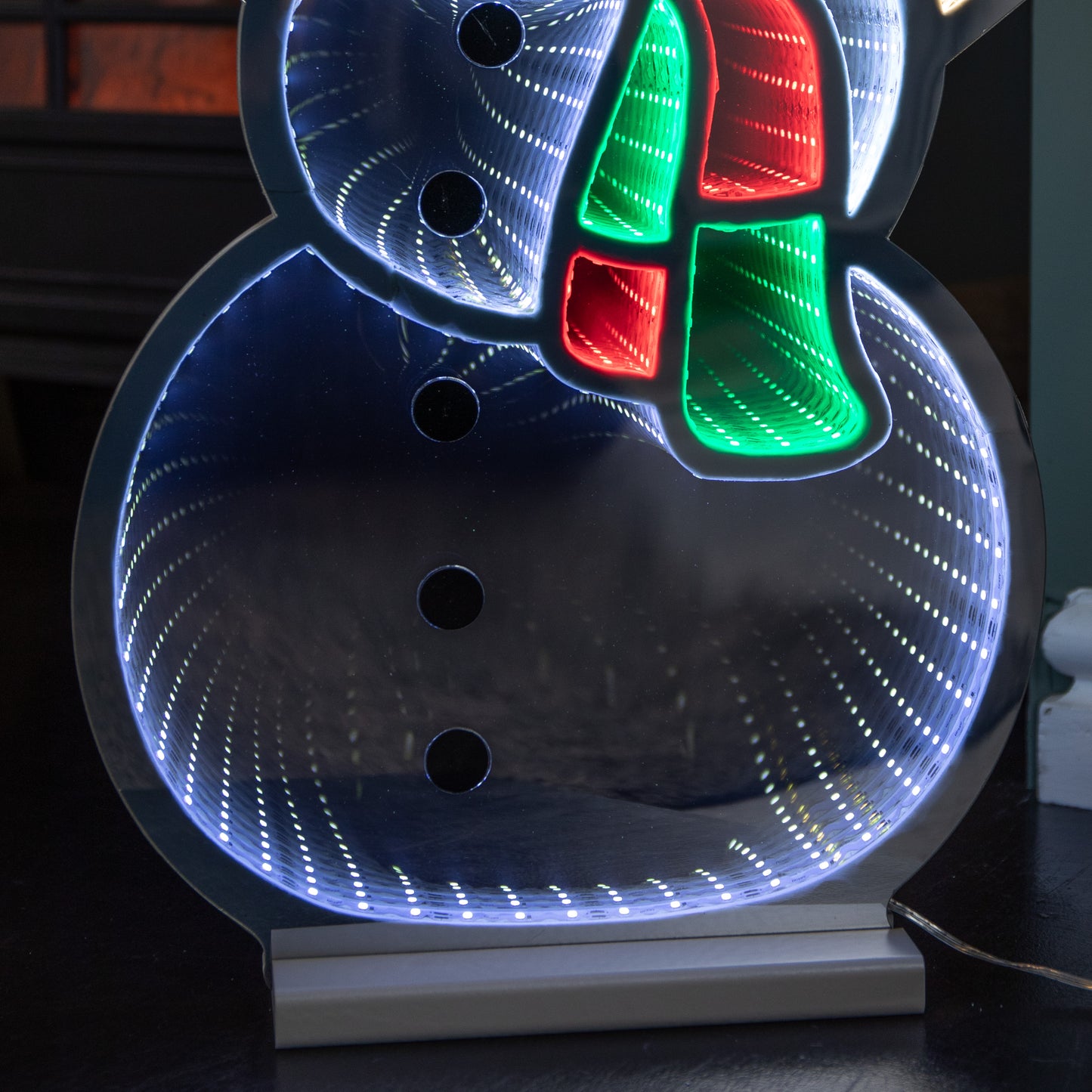 60cm Light up Standing Snowman Infinity Christmas Decoration with Multi-Coloured LEDs