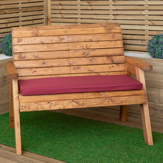 99 x 41cm Cushion Base for 2 Seater Wooden Garden Bench in Burgundy