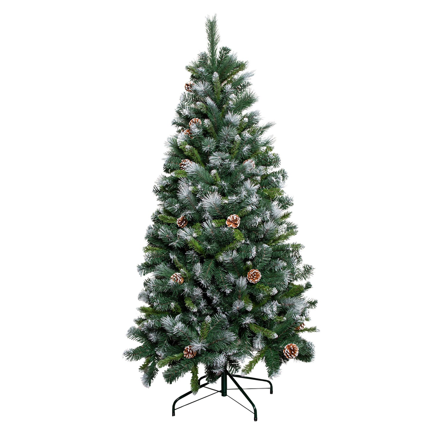 7ft (2.1m) Frosted Glacier Pine Snow Tipped Christmas Tree with Pinecones and 956 Tips