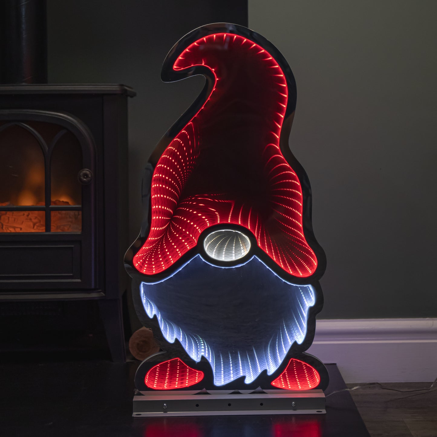 60cm Light up Christmas Gonk in Red Hat Infinity Decoration with LEDs