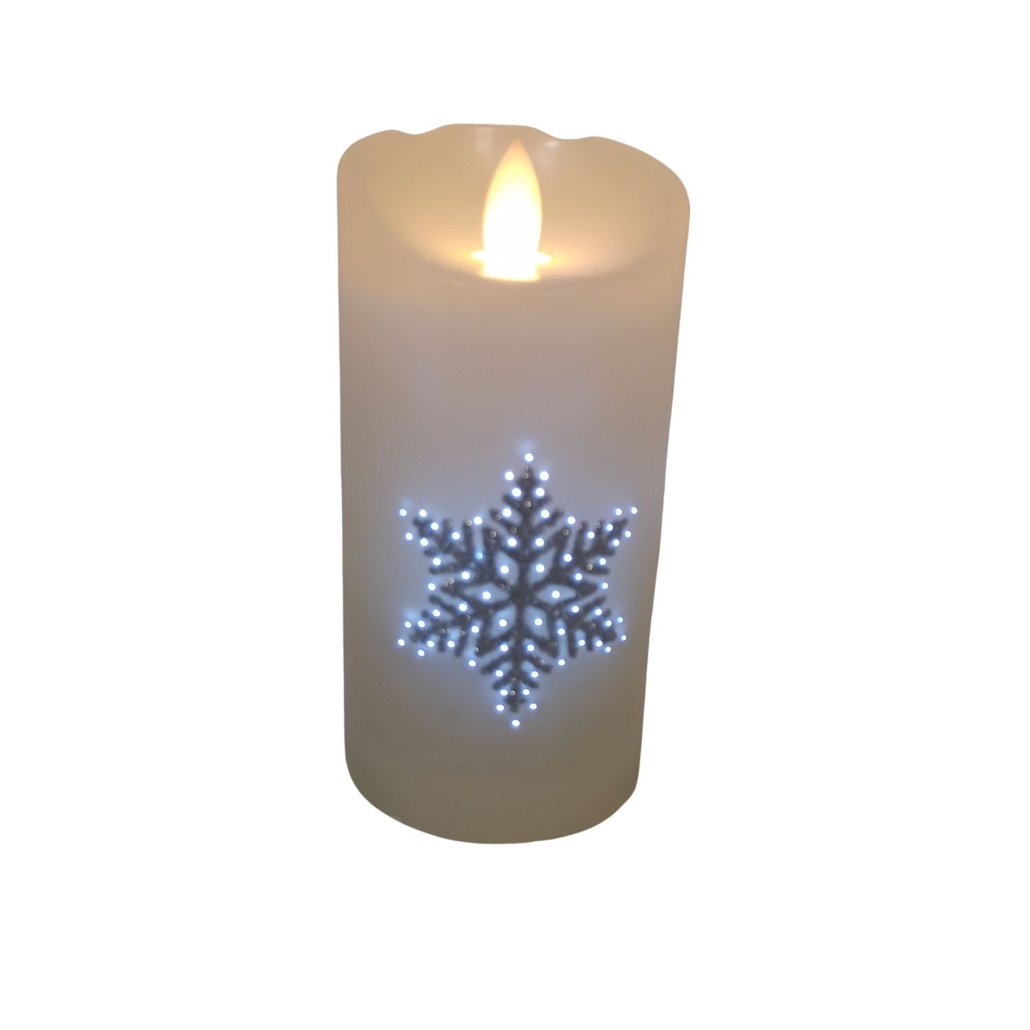15cm Battery Operated Glitter Snowflake Dancing LED Candle Christmas Decoration with Thick Lines