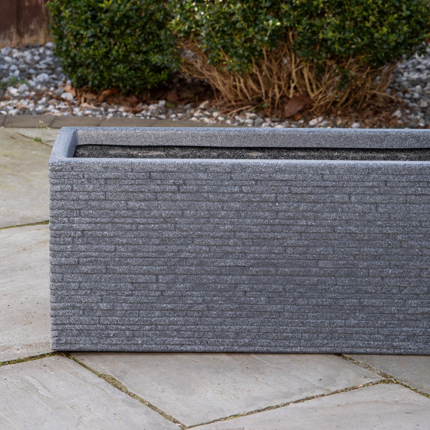 25cm Plastic Ash Grey Slate Effect Garden Patio Trough