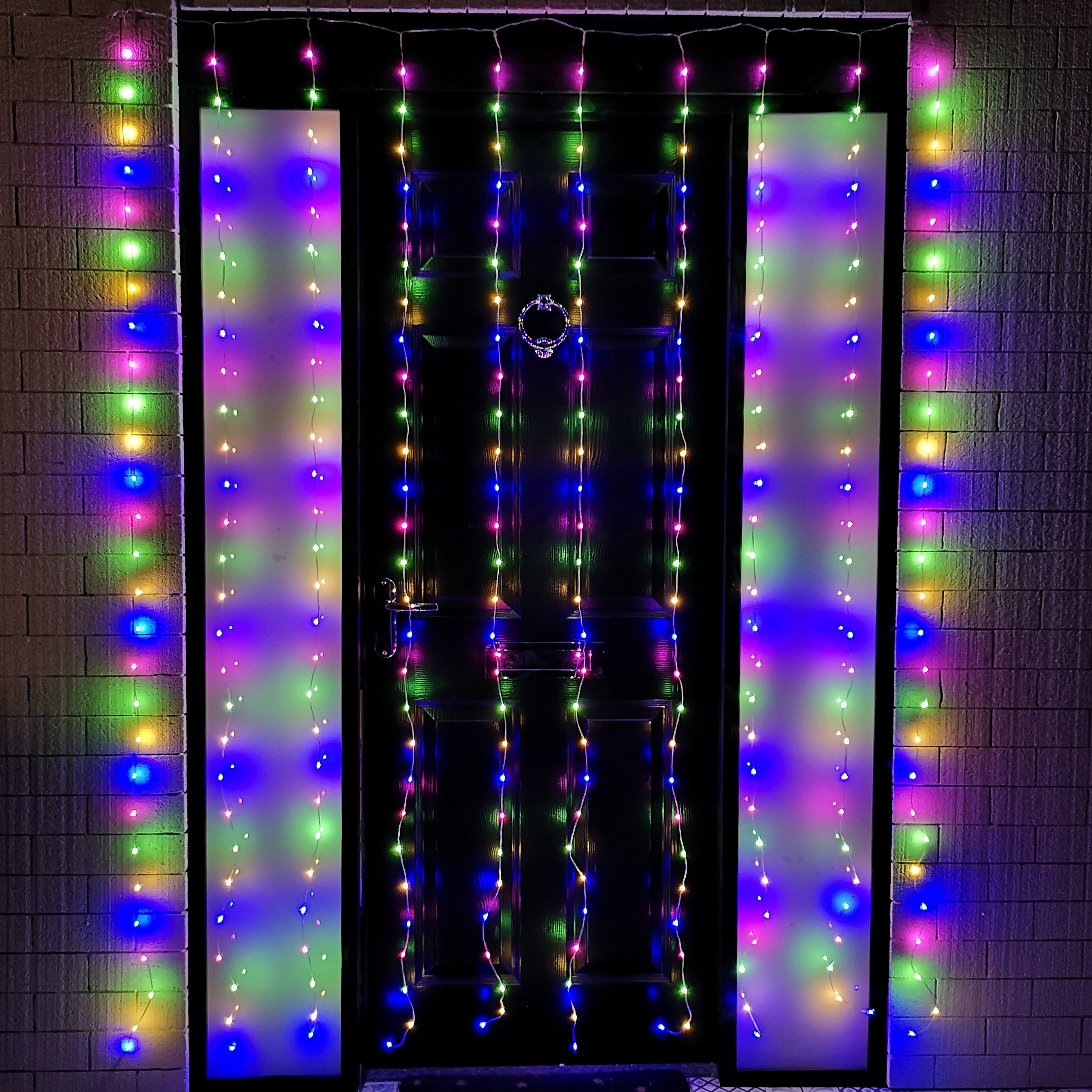 2.1m 300 LED Indoor Outdoor Party Curtain Christmas Lights in Multi-Coloured