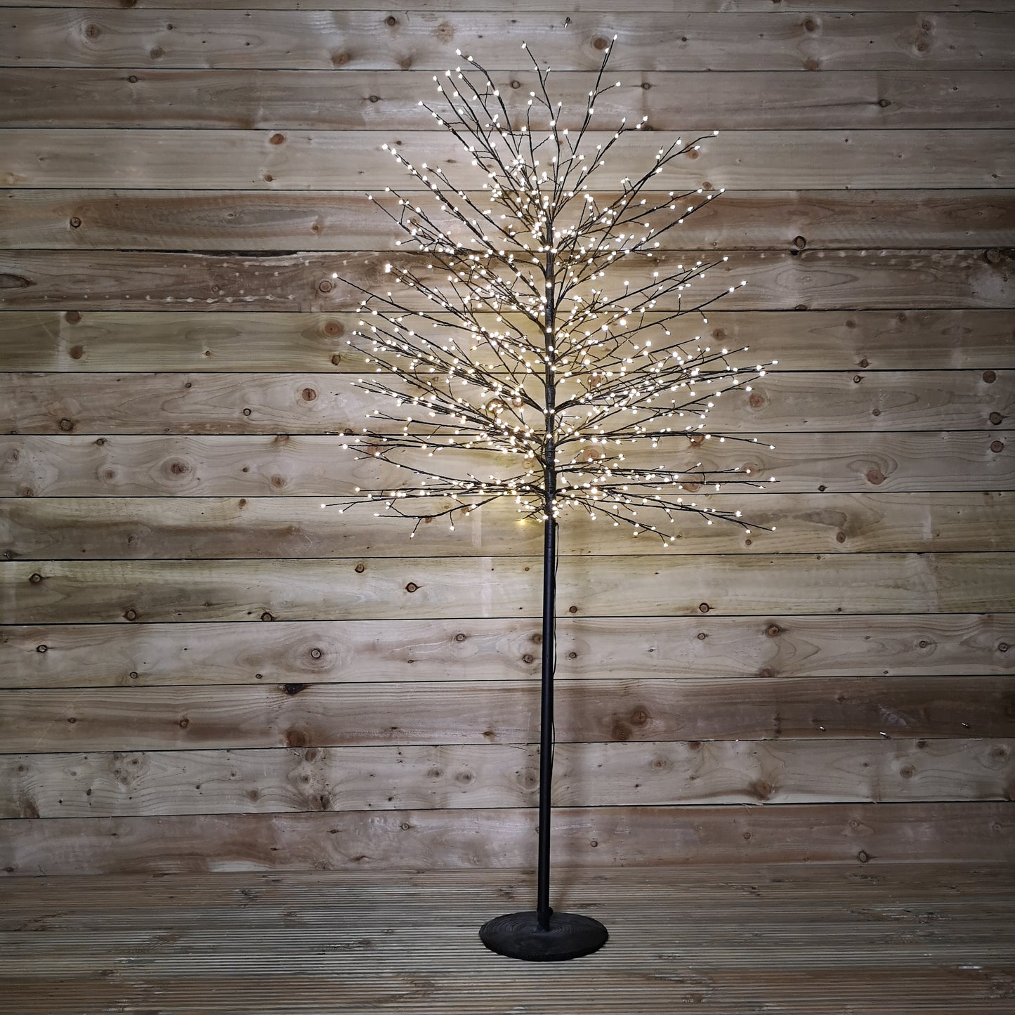 Factory Seconds: 1.8m 6ft Outdoor Black Micro Dot Christmas Blossom Tree with 900 Warm White LED