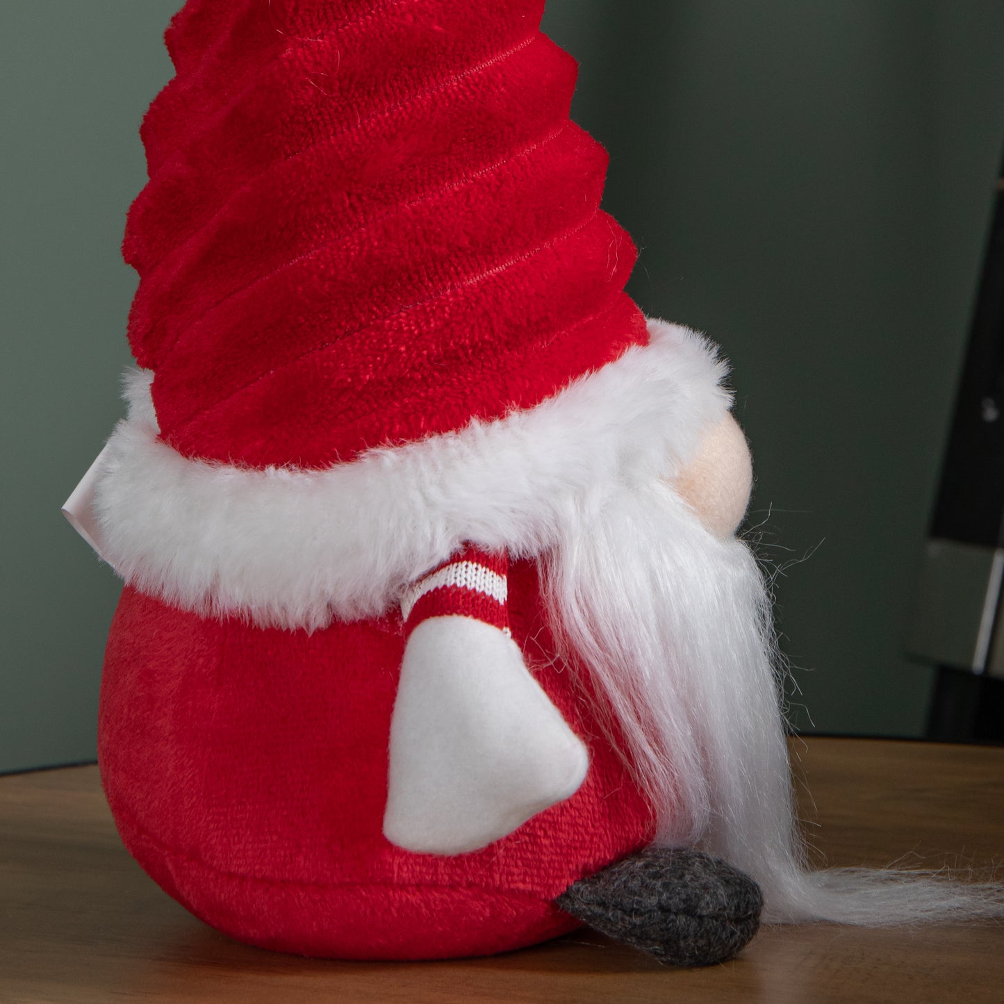 40cm Sitting Plush Christmas Gonk with Grooved Hat in Red