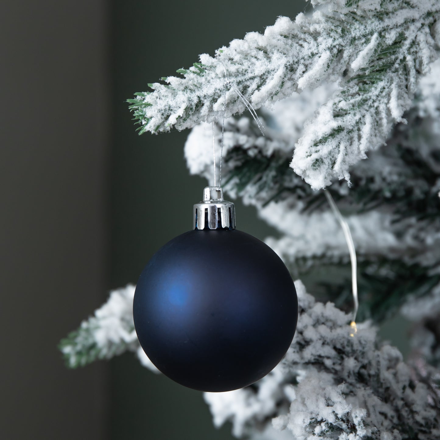 Set of 24 60mm Shatterproof Christmas Tree Baubles in Midnight Blue
