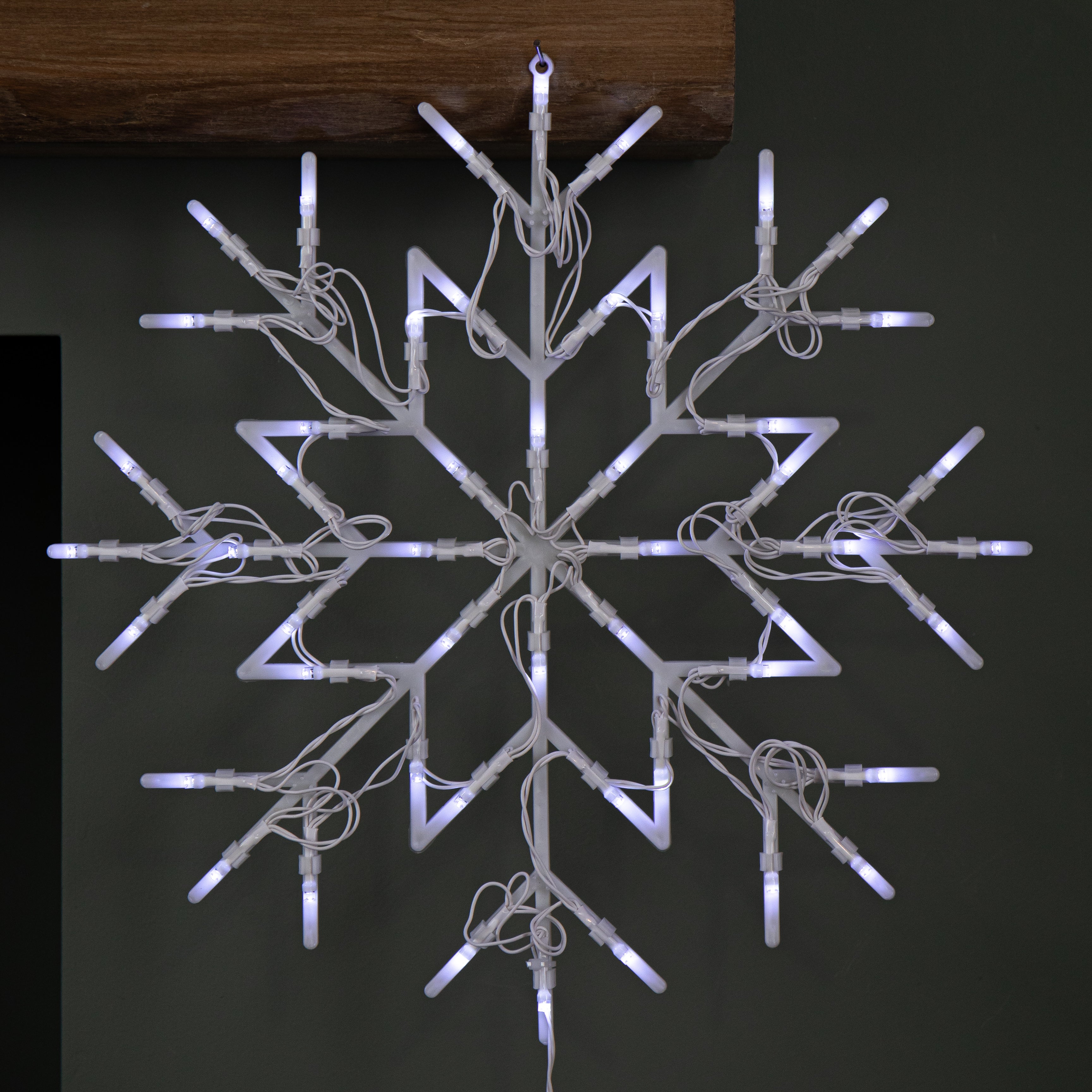 34cm Battery Operated Light up Christmas Snowflake with 50 White LEDs