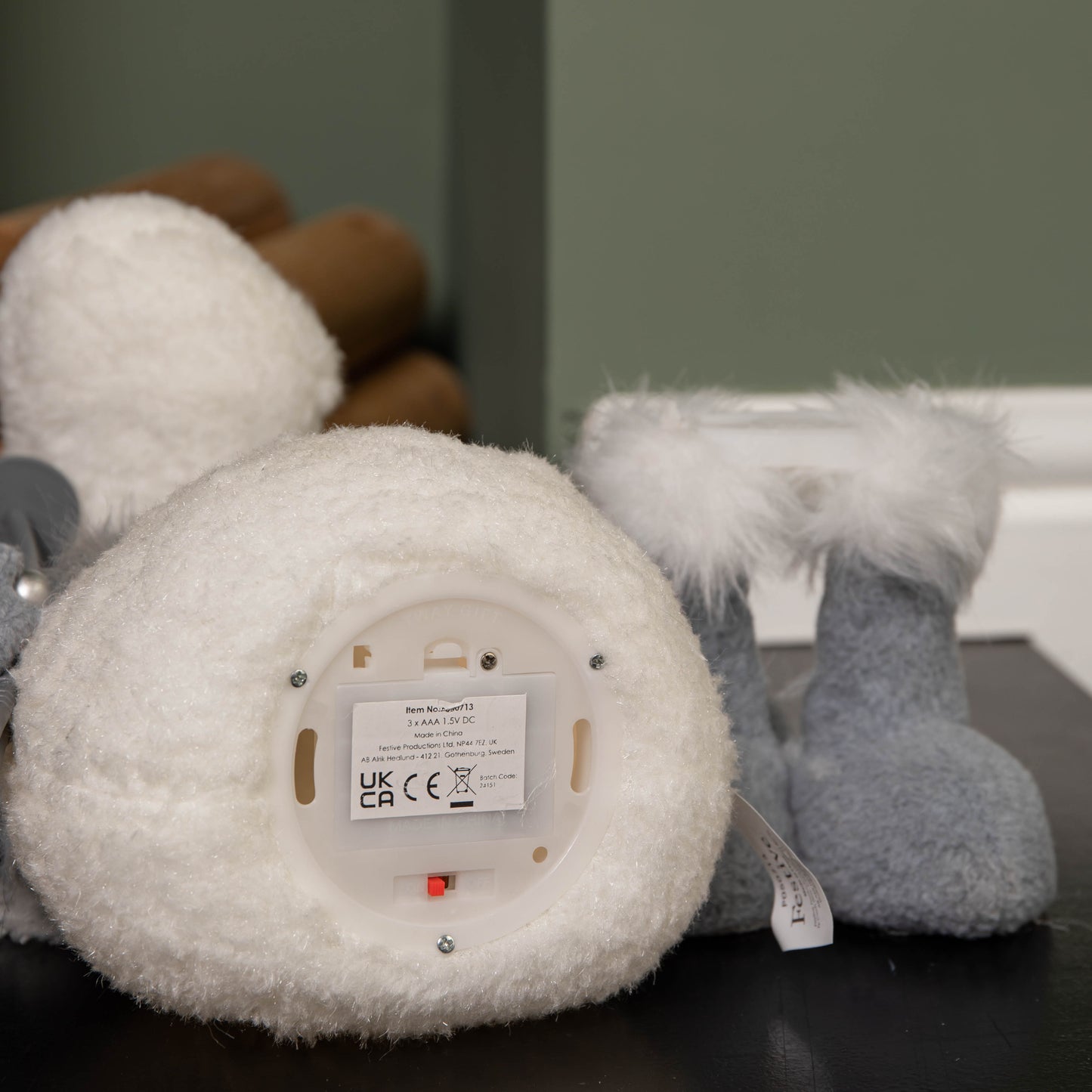 56cm Battery Operated Light up Grey Christmas Standing Reindeer