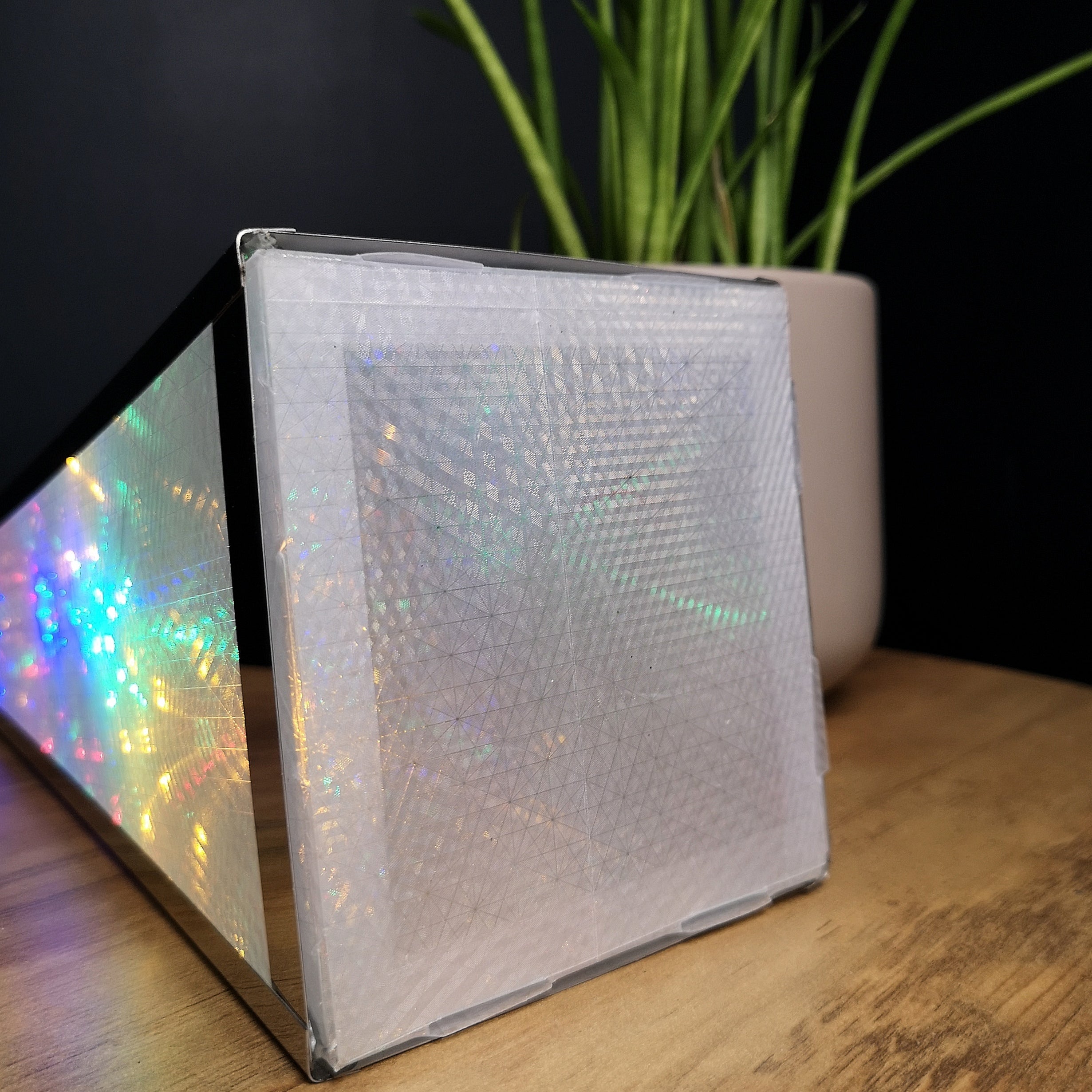 Premier Christmas 45cm Holographic Pyramid with Multi Colour LED Lights