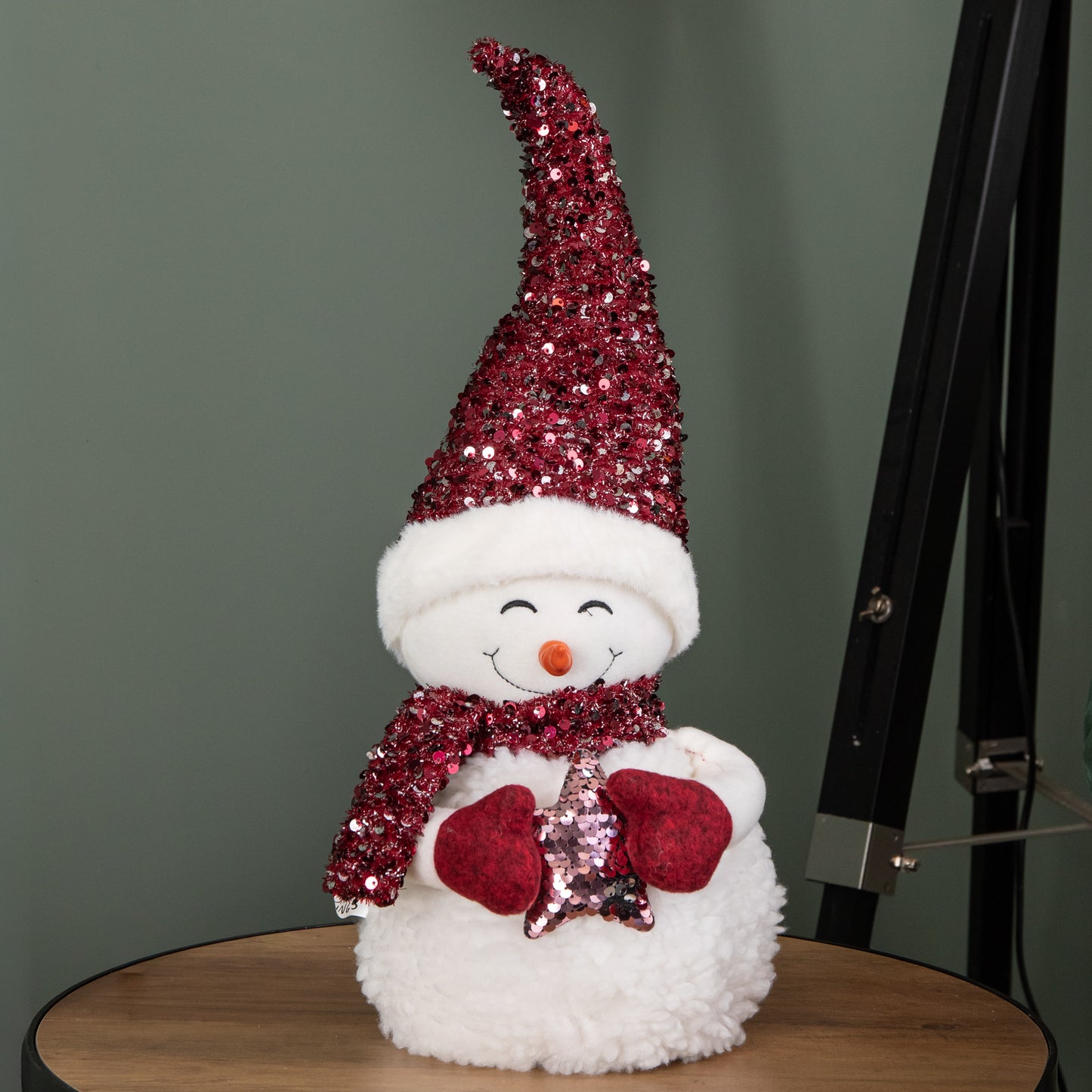 50cm Large Soft Fabric Sitting Snow Girl Christmas Decoration